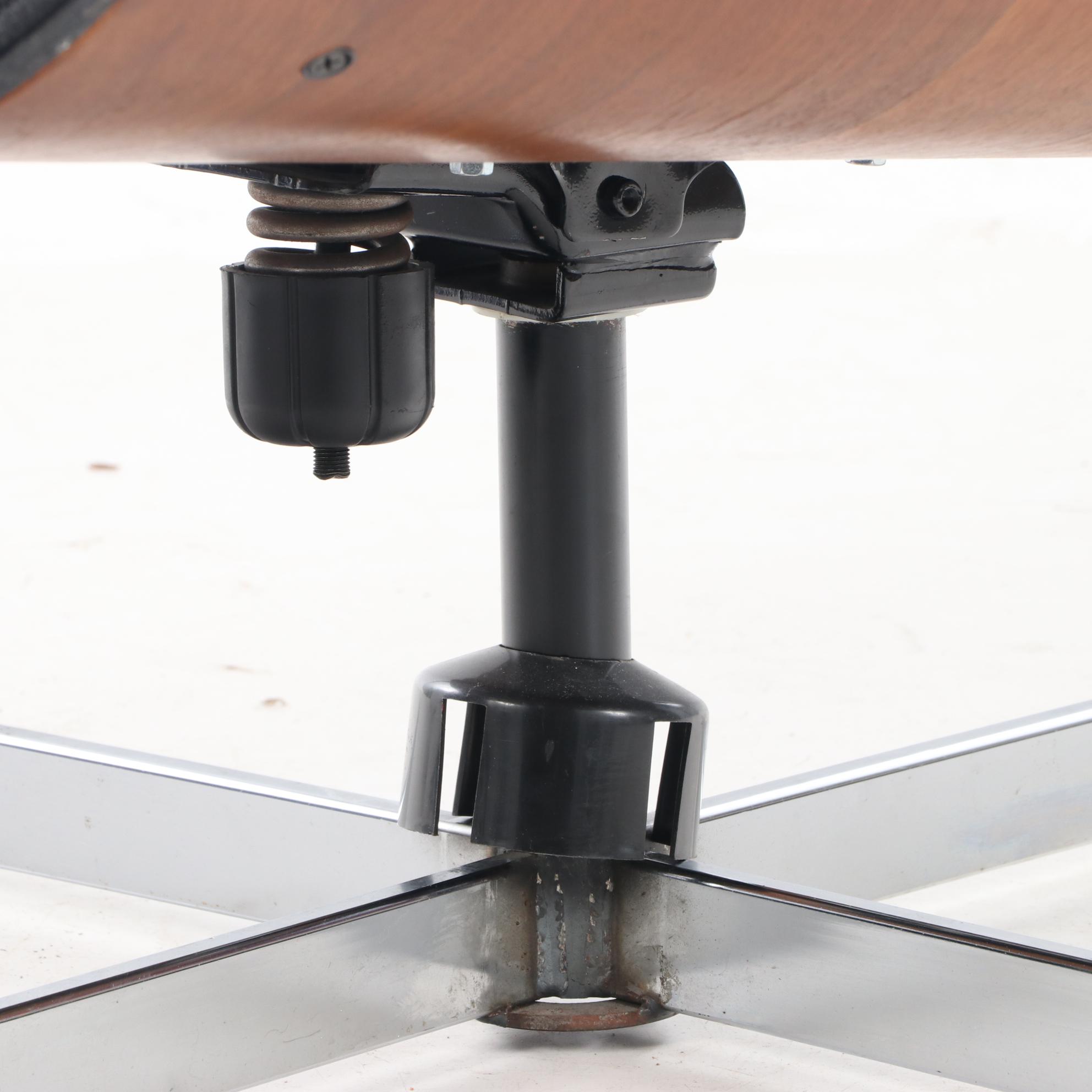 Eames Style Laminated Walnut Lounge Chair and Ottoman