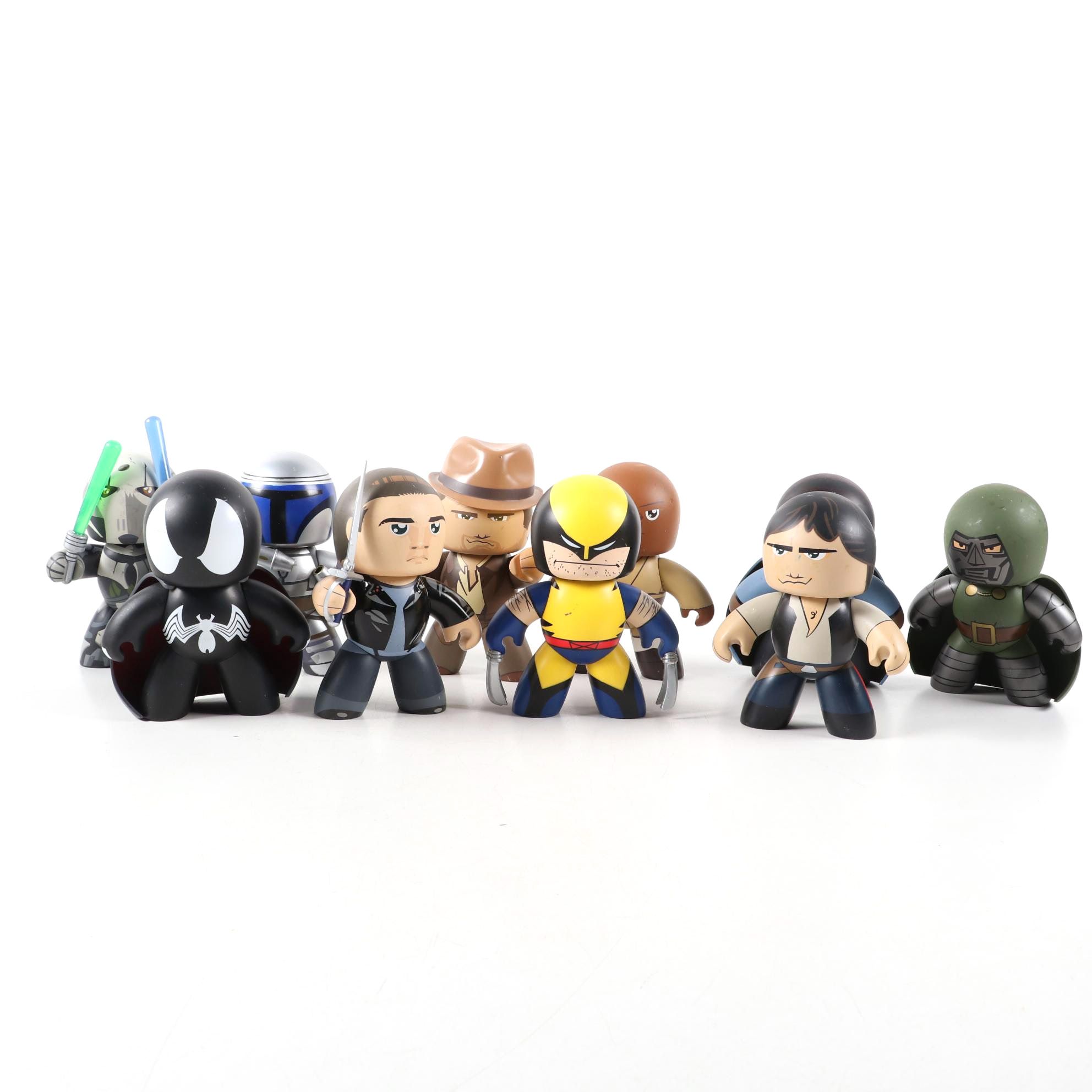 Mighty Muggs Vinyl Figures Including Indiana Jones, Wolverine and Jango Fett