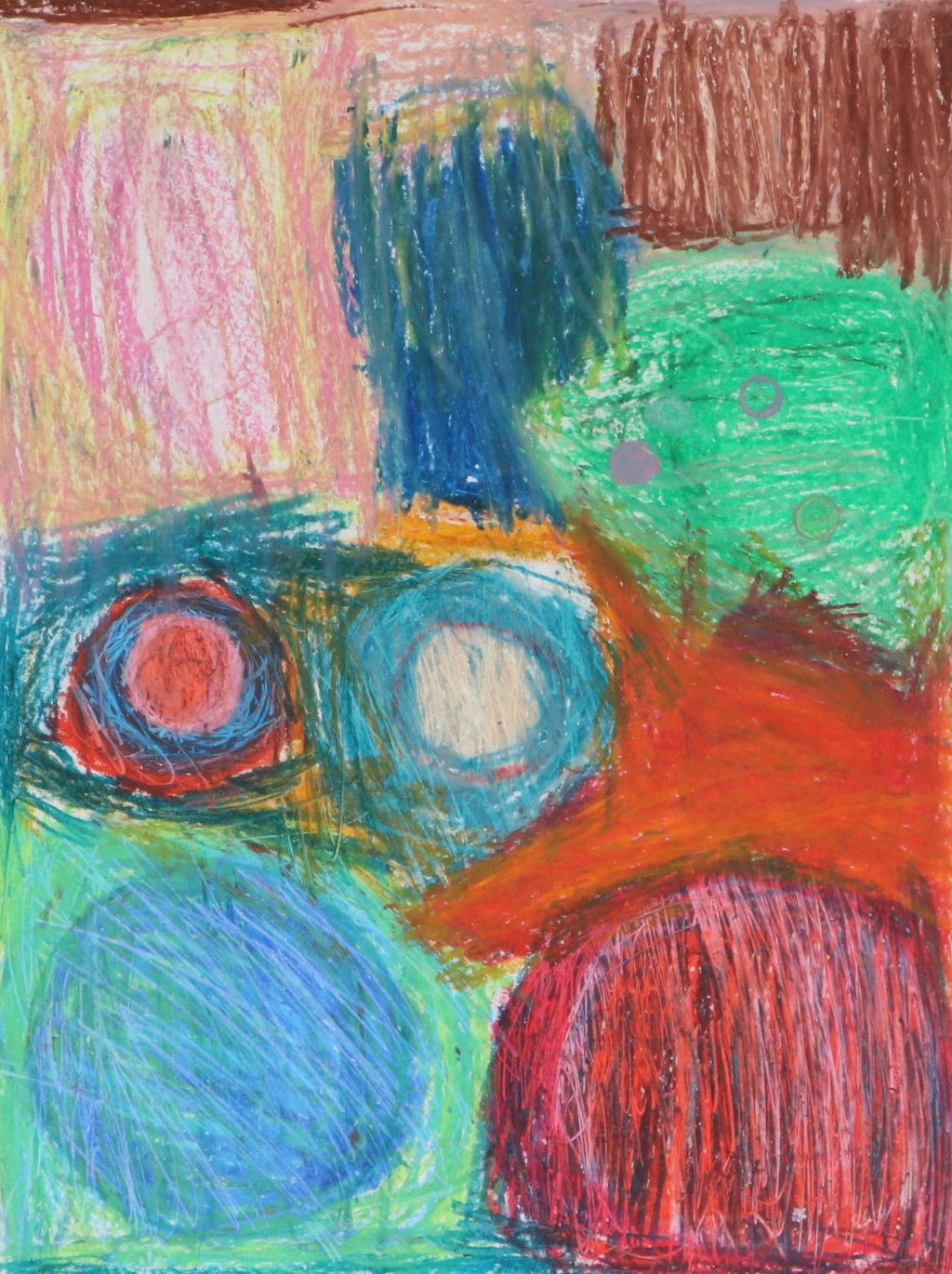 Sarah Harris Oil Pastel Drawing of Abstract Composition, 21st Century