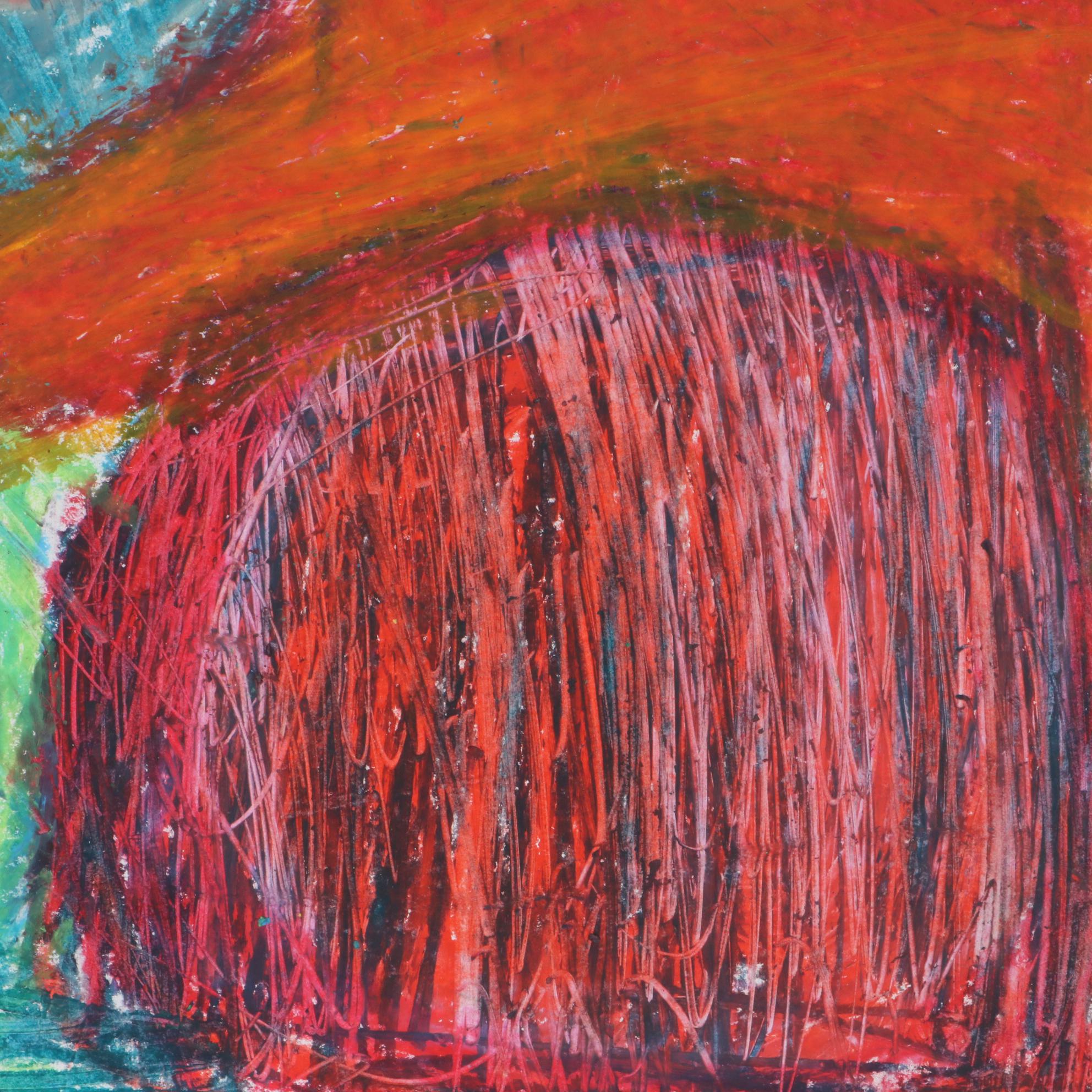 Sarah Harris Oil Pastel Drawing of Abstract Composition, 21st Century