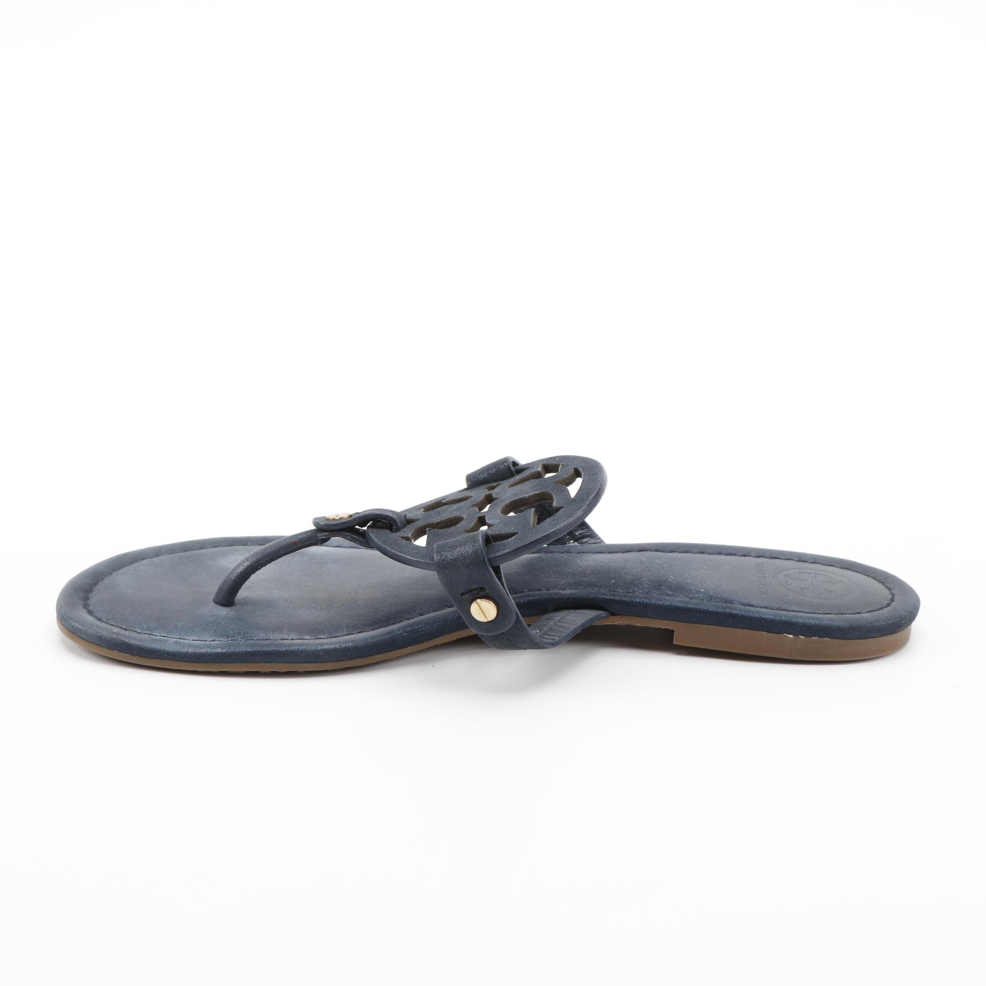 Tory Burch Miller Sandals in Midnight Sparkle Suede