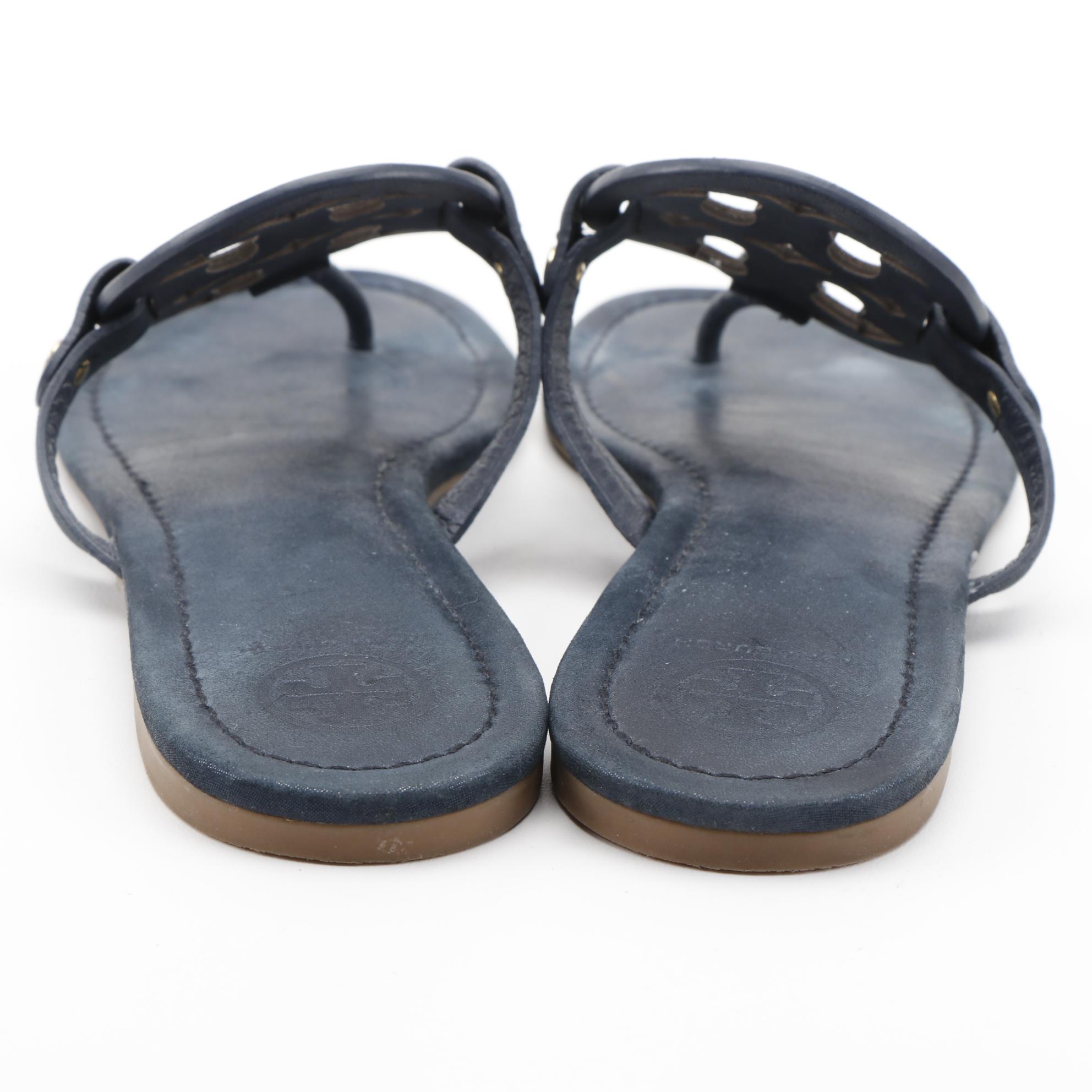 Tory Burch Miller Sandals in Midnight Sparkle Suede