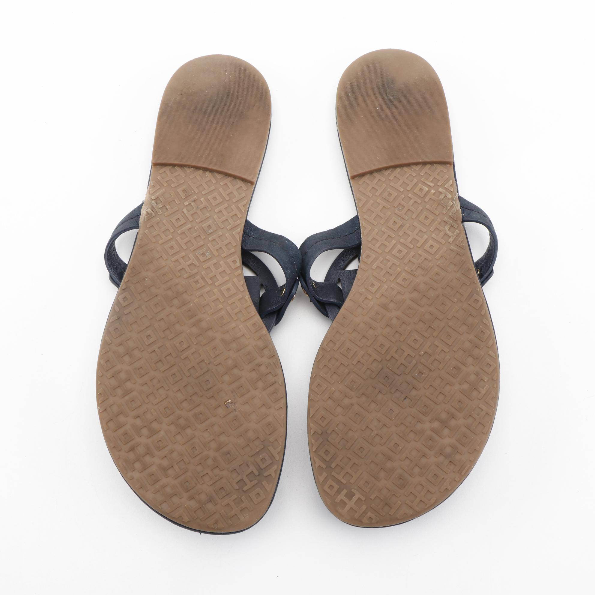 Tory Burch Miller Sandals in Midnight Sparkle Suede