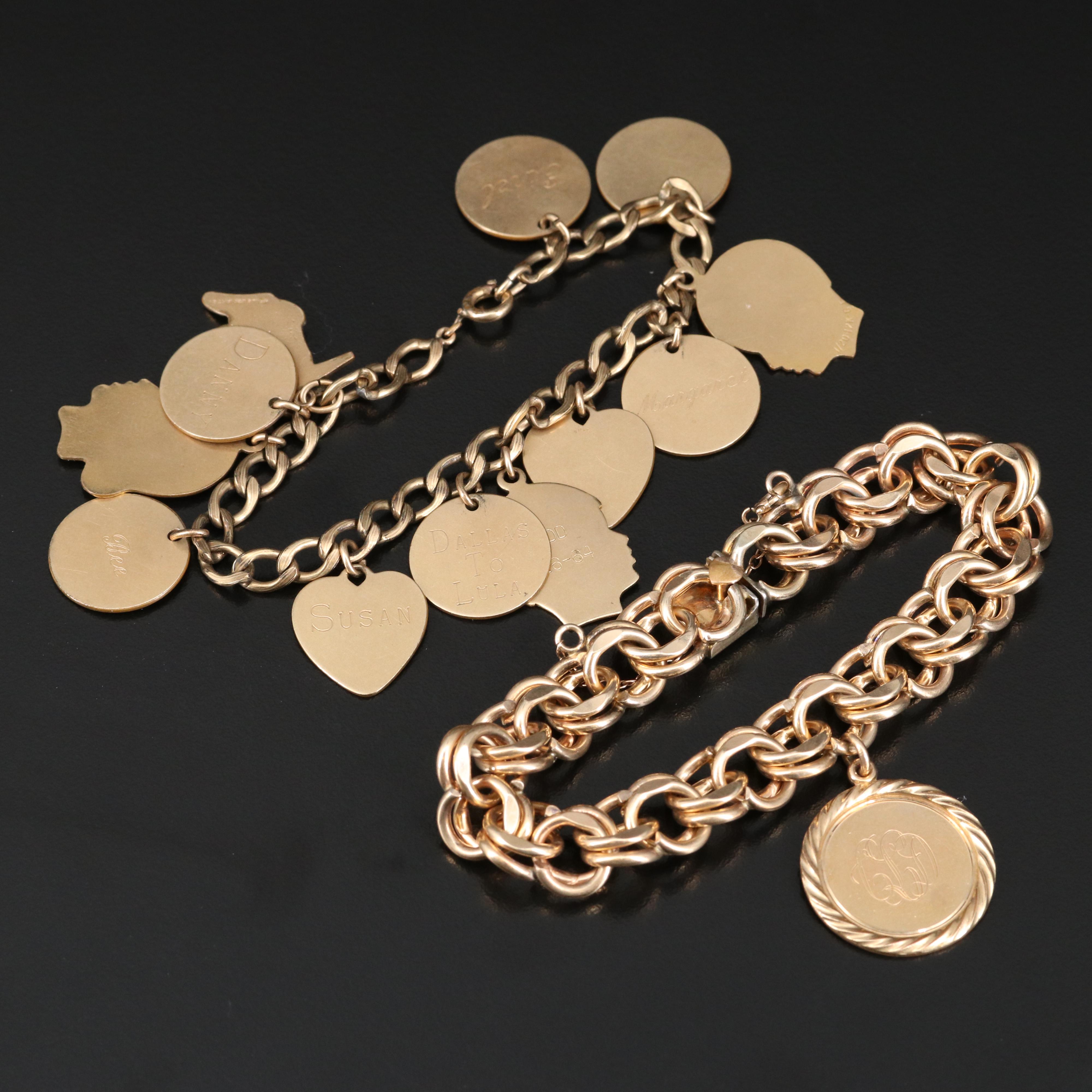 Vintage Gold Filled Charm Bracelets