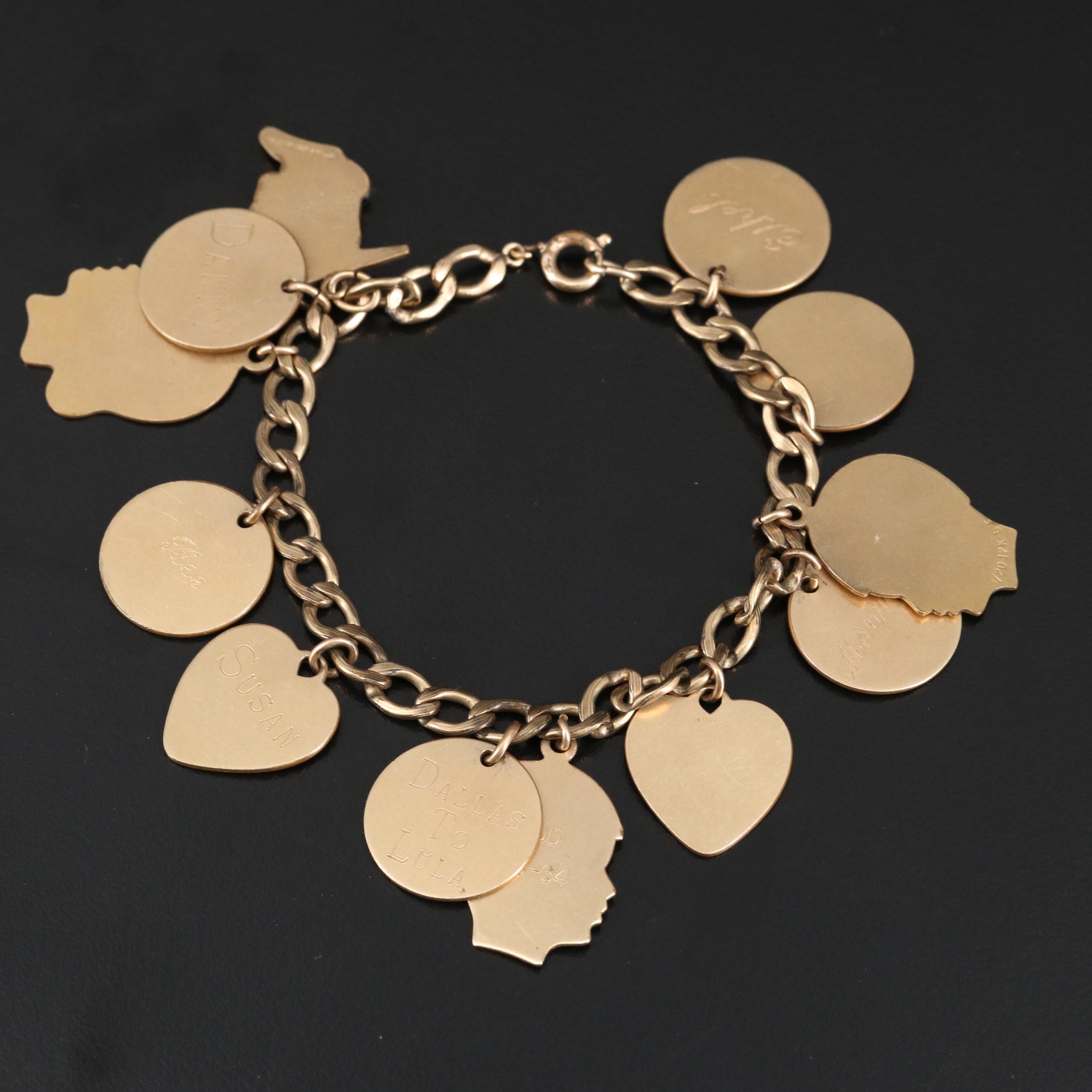 Vintage Gold Filled Charm Bracelets