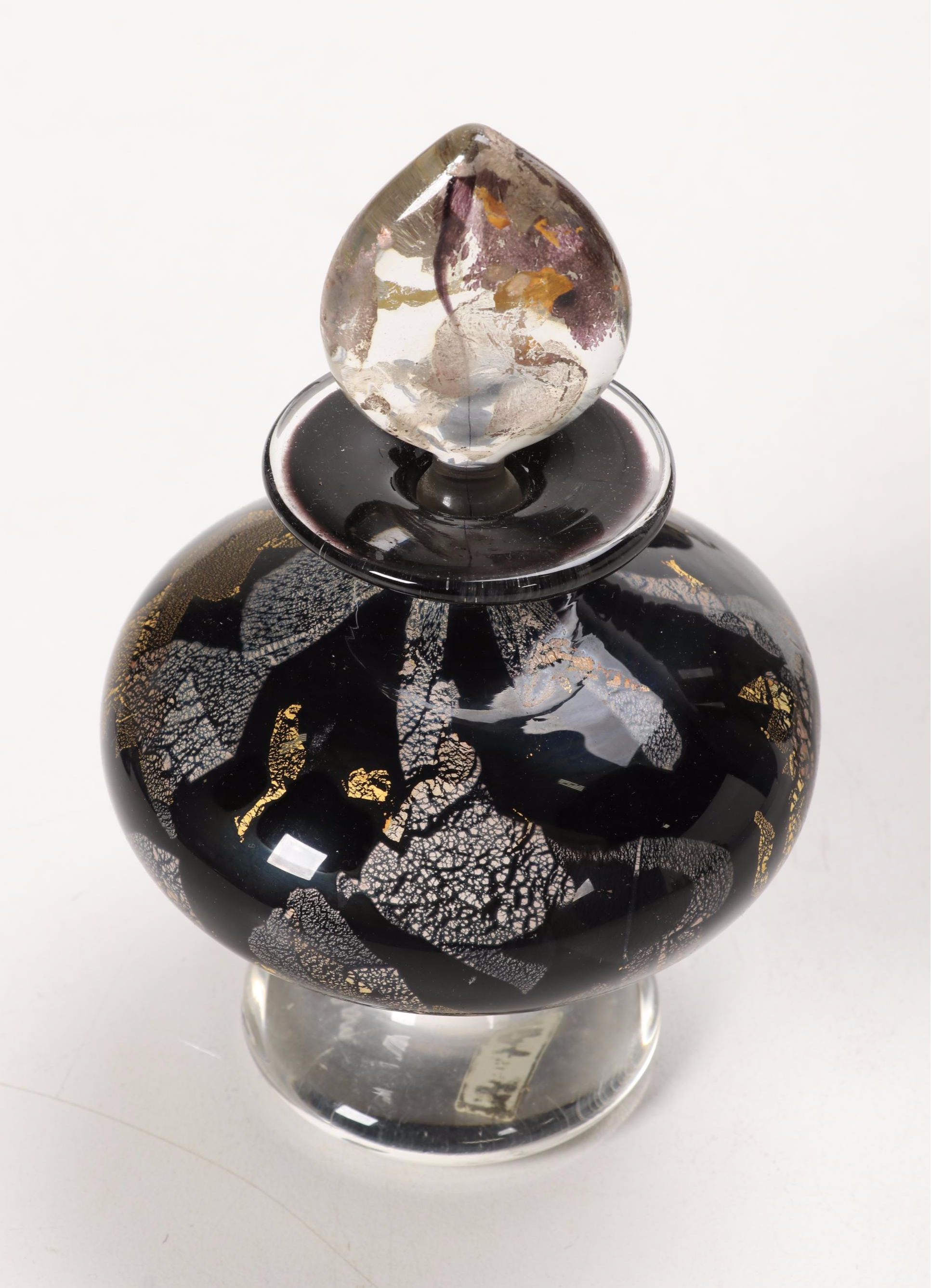 Gozo Glass "Calypso Black" and "Stone" Vase, Goblets and Perfume Bottles