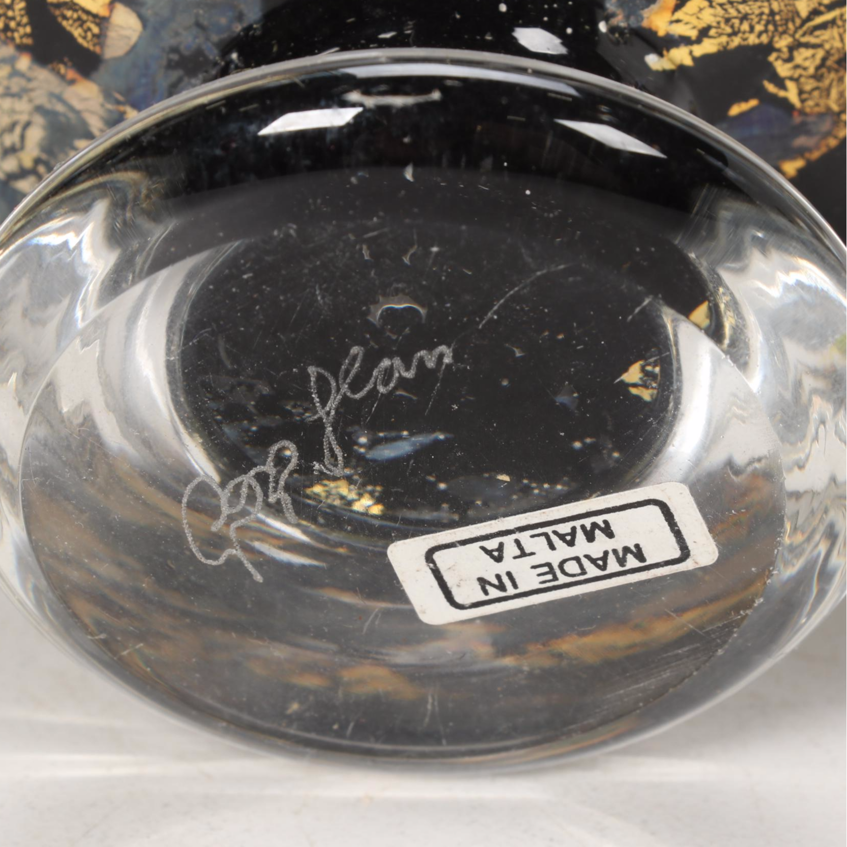 Gozo Glass "Calypso Black" and "Stone" Vase, Goblets and Perfume Bottles