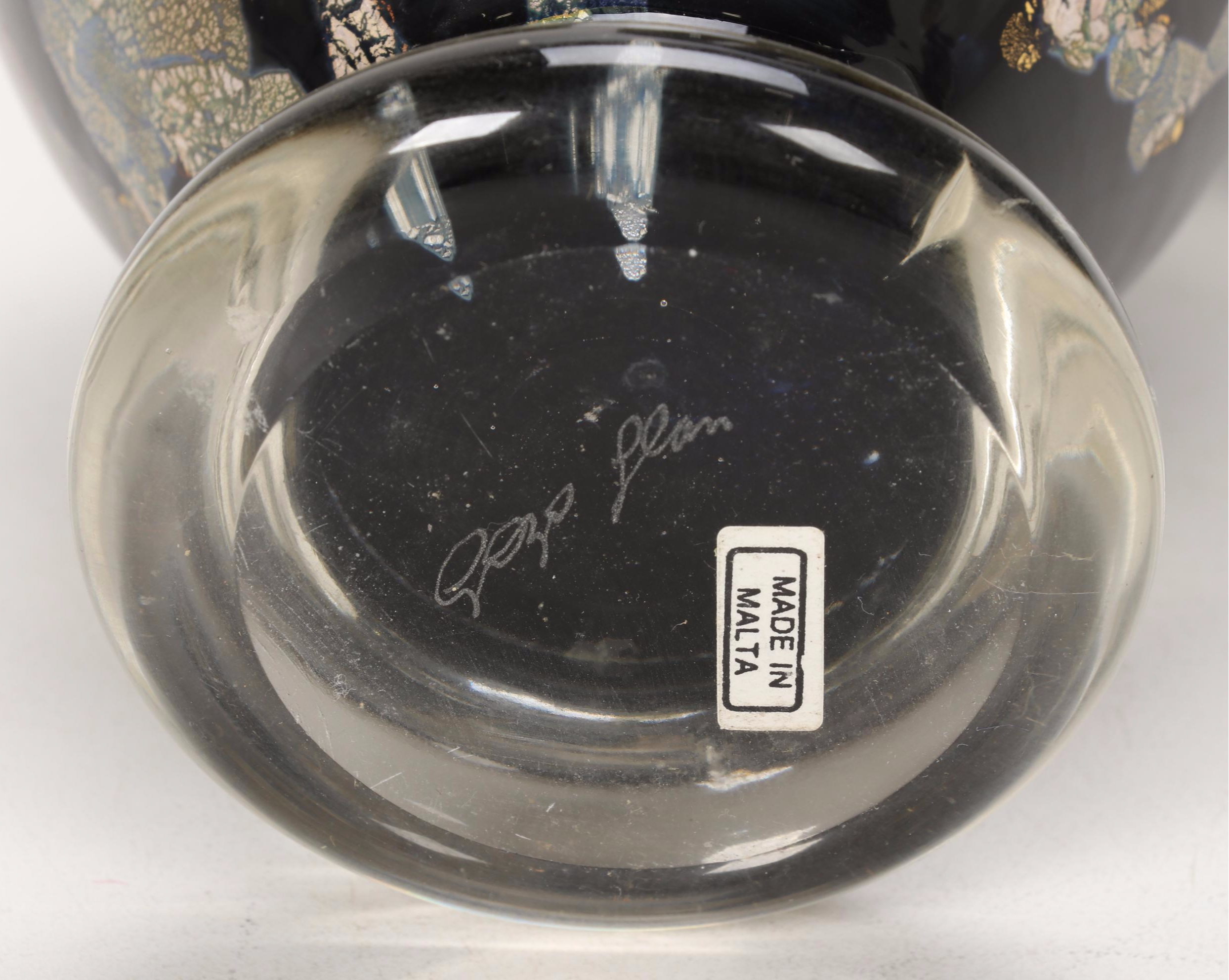 Gozo Glass "Calypso Black" and "Stone" Vase, Goblets and Perfume Bottles