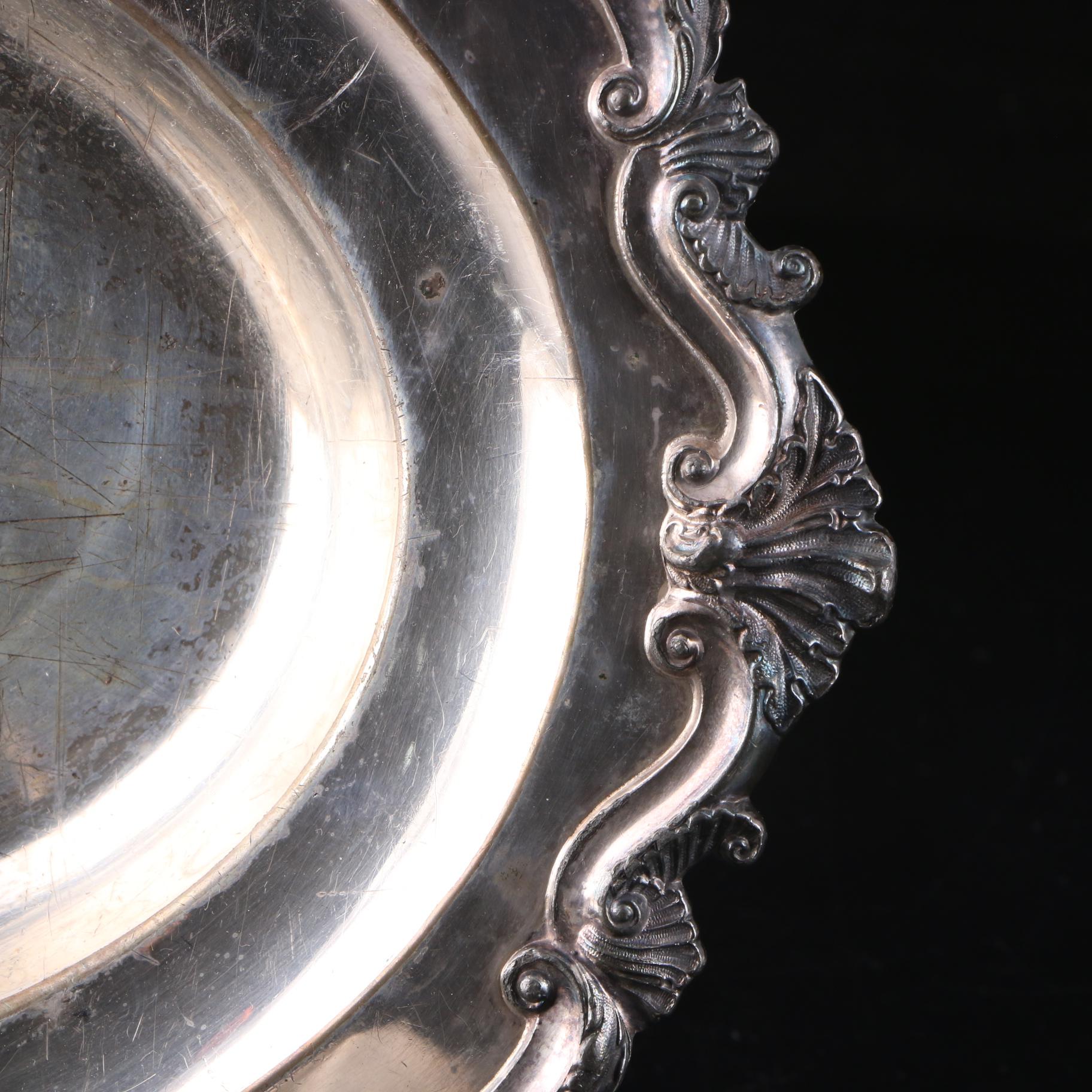 E. G. Webster & Son Tray, Ellis Barker Crumb Catcher and Silver Plated Tools