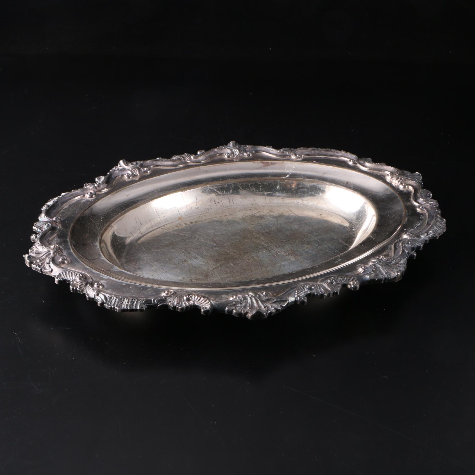 E. G. Webster & Son Tray, Ellis Barker Crumb Catcher and Silver Plated Tools