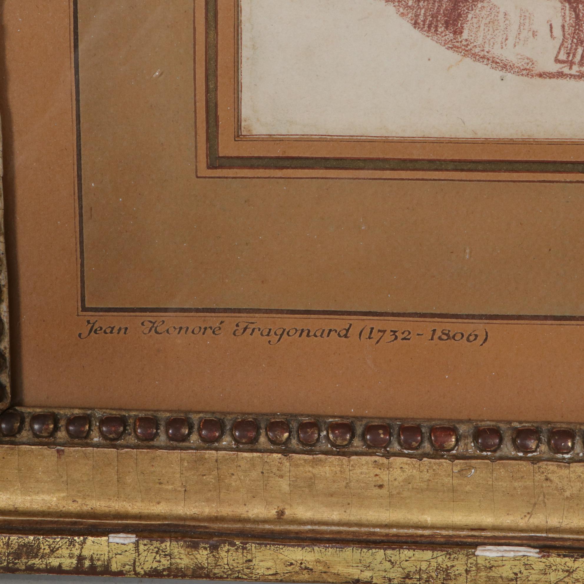 Jean-Honoré Fragonard Red Chalk Drawing "The Prophet Nahum"