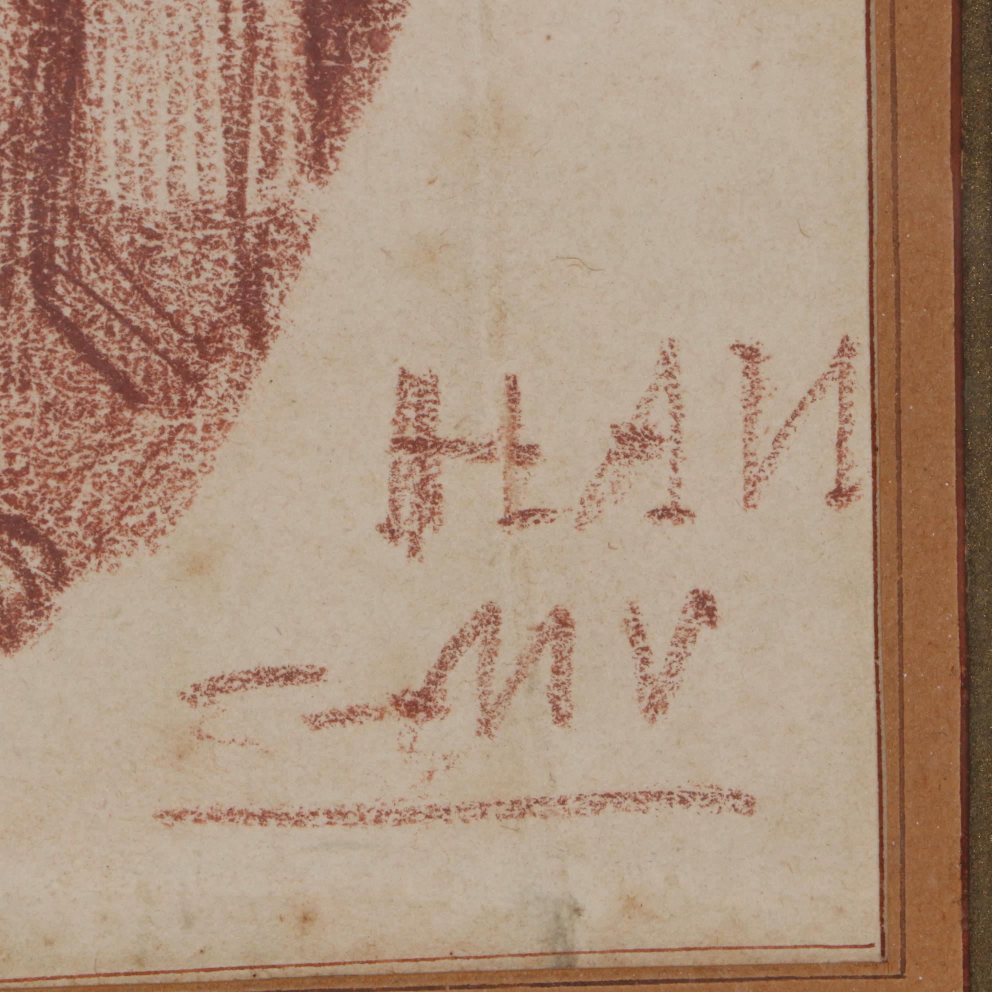 Jean-Honoré Fragonard Red Chalk Drawing "The Prophet Nahum"