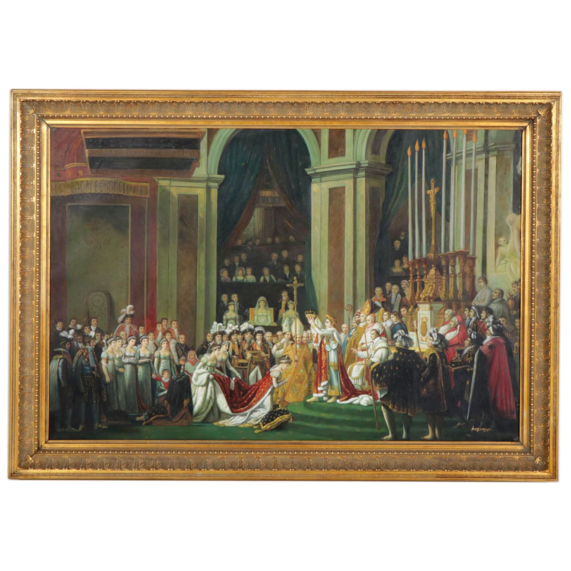 Pang Ming Yi Monumental Oil Painting after Jacques-Louis David