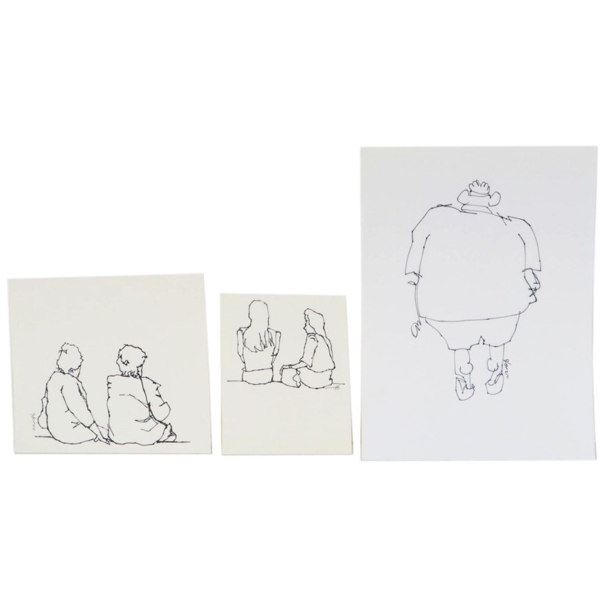 Vince Ornato Marker Drawings of Figural Sketches