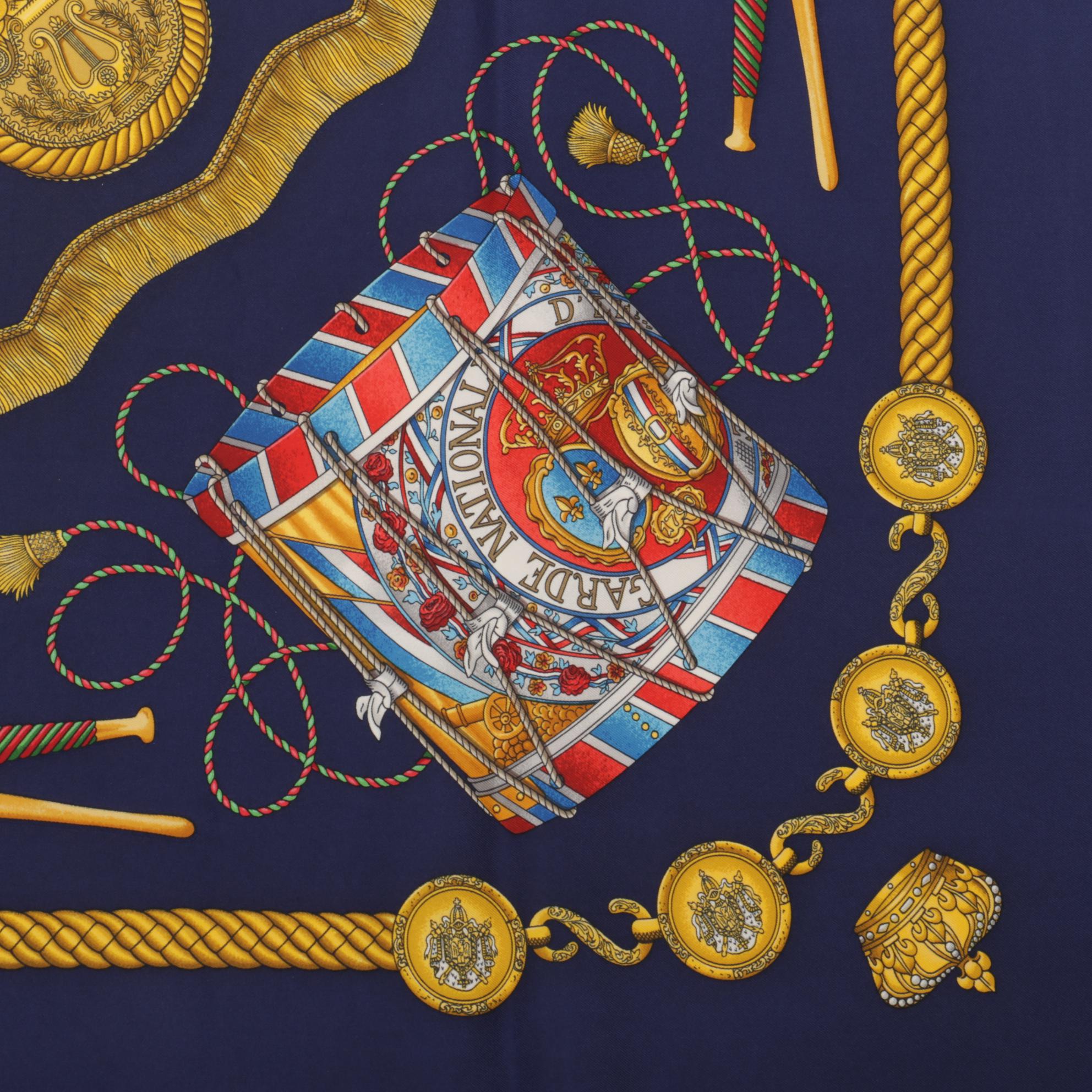 Hermès "Les Tambours" Silk Twill Scarf