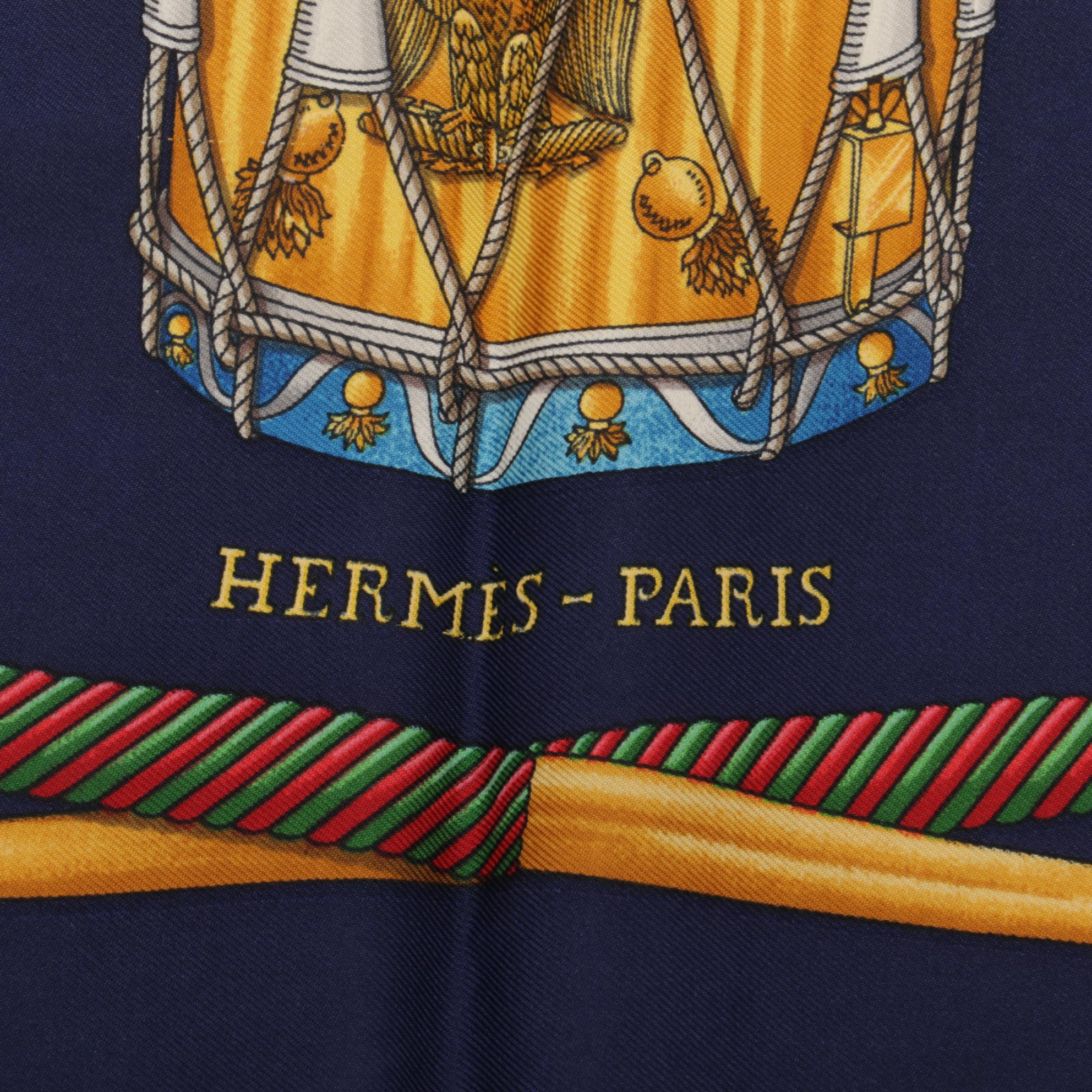 Hermès "Les Tambours" Silk Twill Scarf