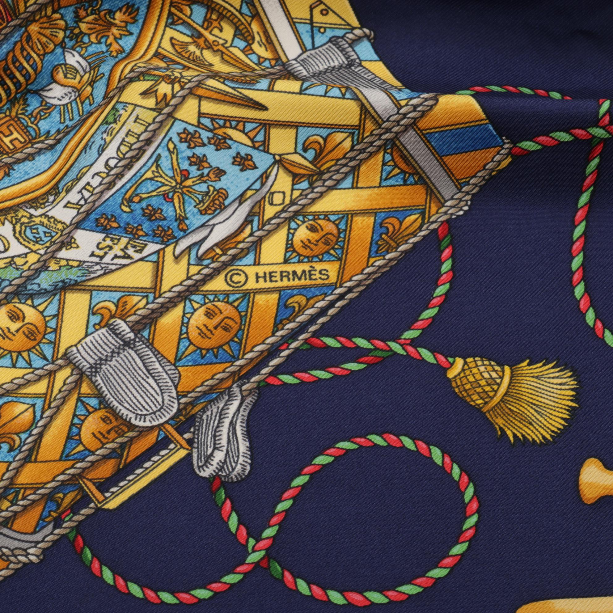 Hermès "Les Tambours" Silk Twill Scarf