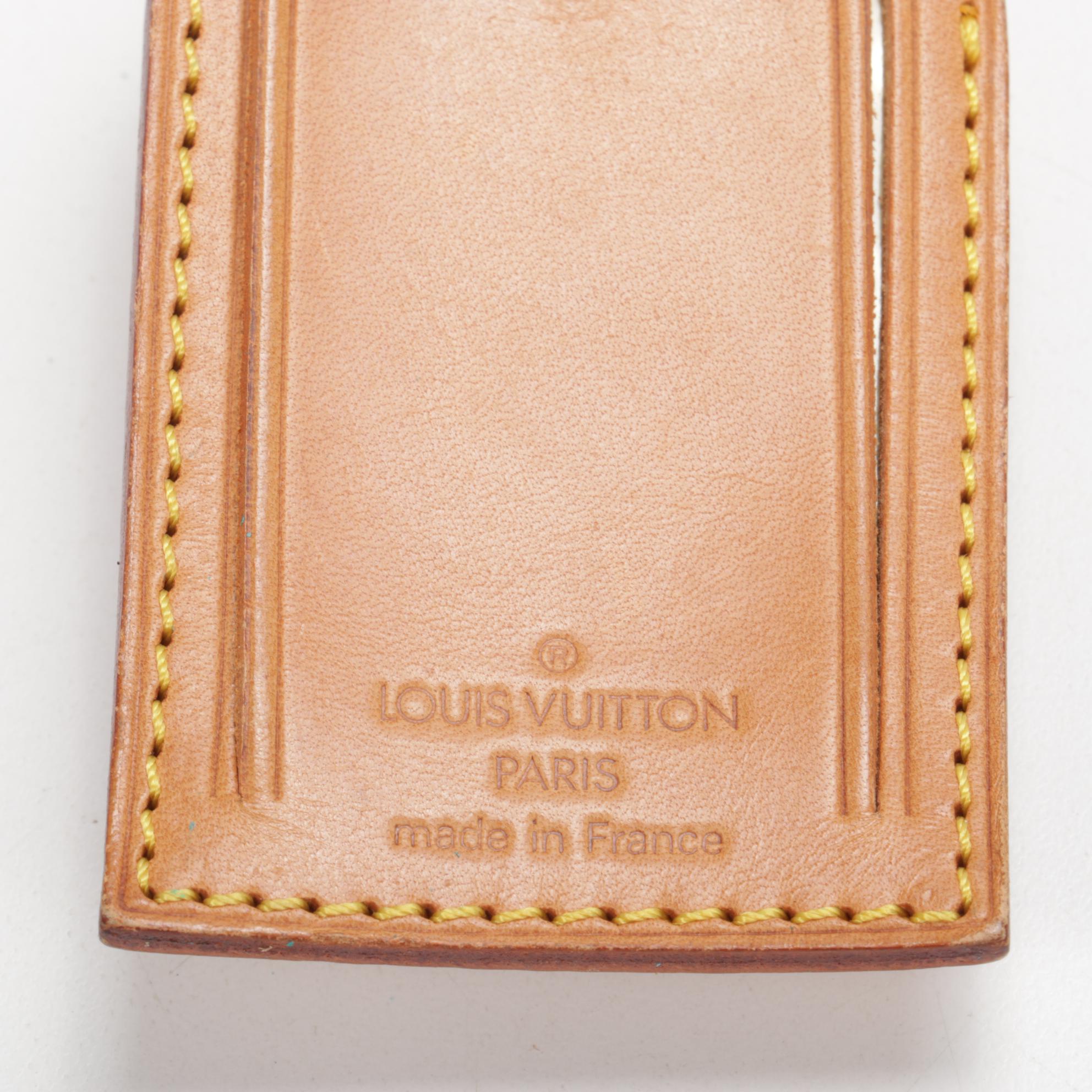Louis Vuitton Luggage Tag and Poignet Set in Vachetta Leather