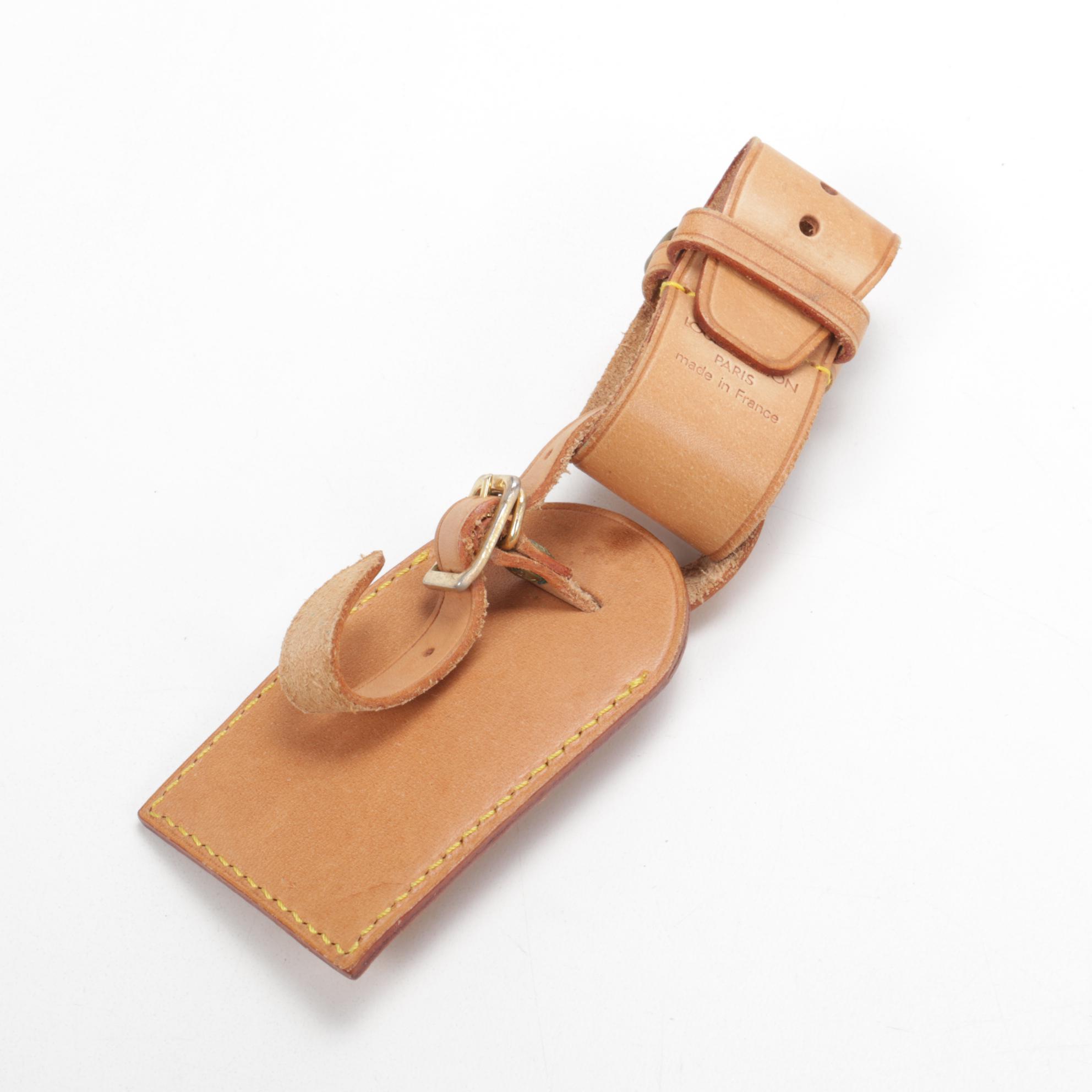 Louis Vuitton Luggage Tag and Poignet Set in Vachetta Leather