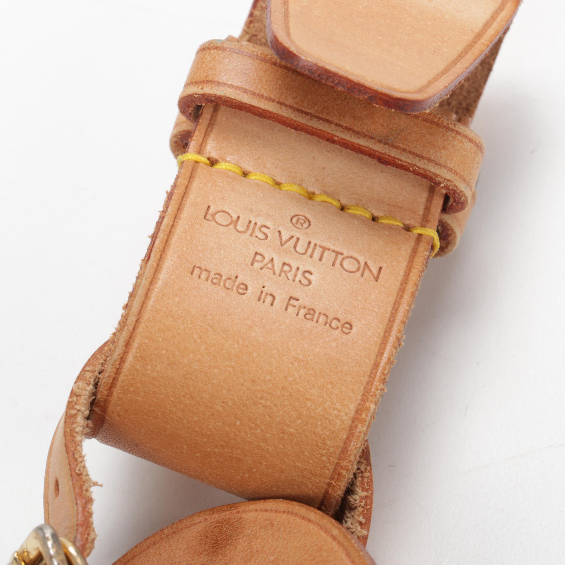 Louis Vuitton Luggage Tag and Poignet Set in Vachetta Leather