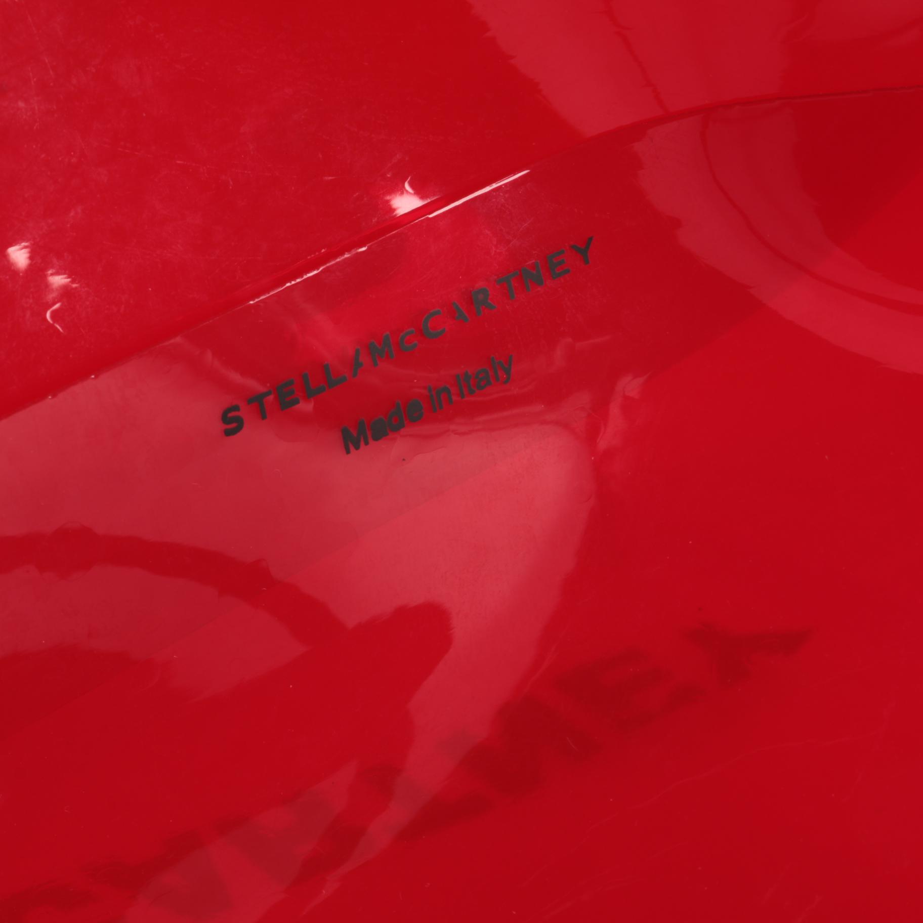 Stella McCartney Red Transparent Large Logo Tote