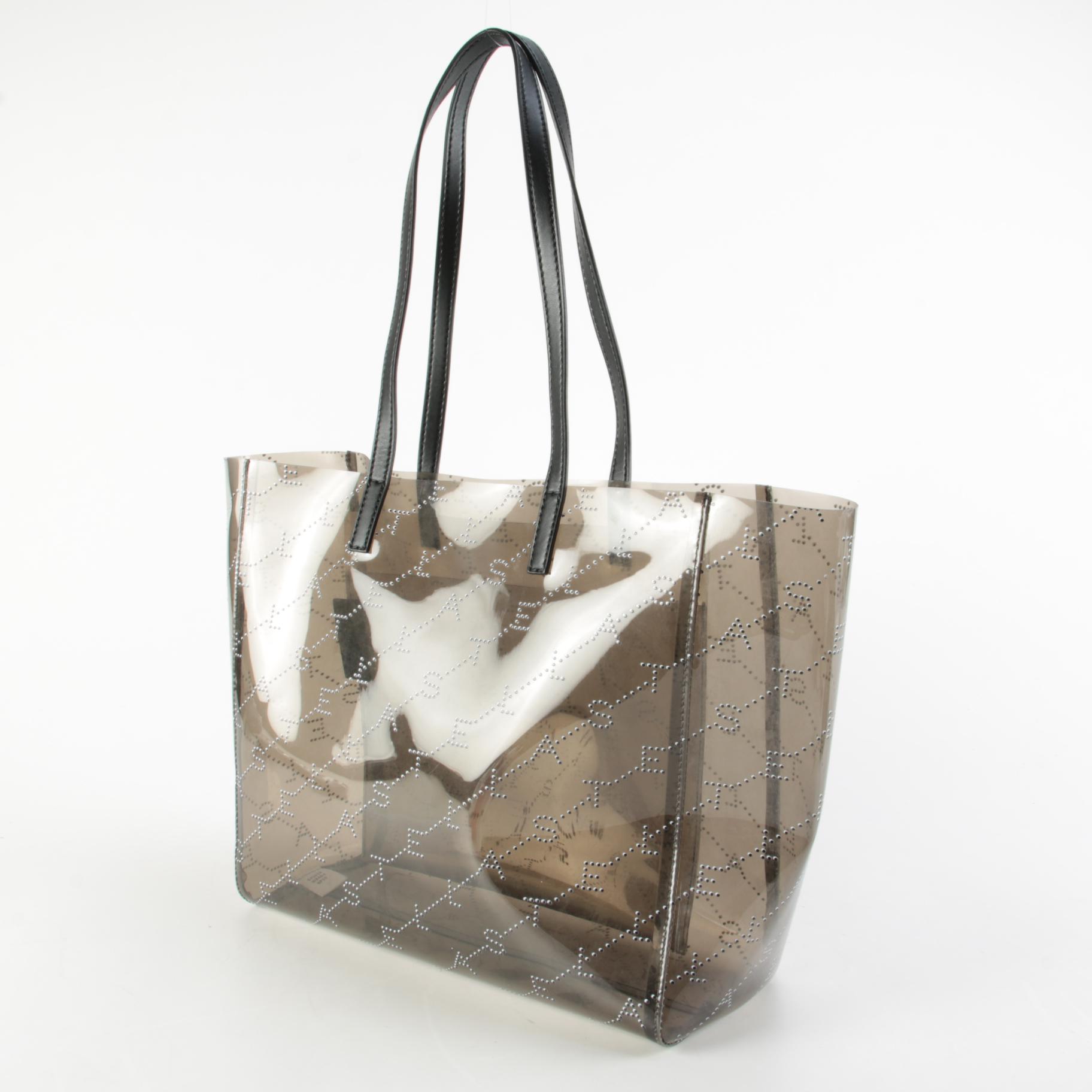 Stella McCartney Logo Smoky/Black Transparent Tote Bag