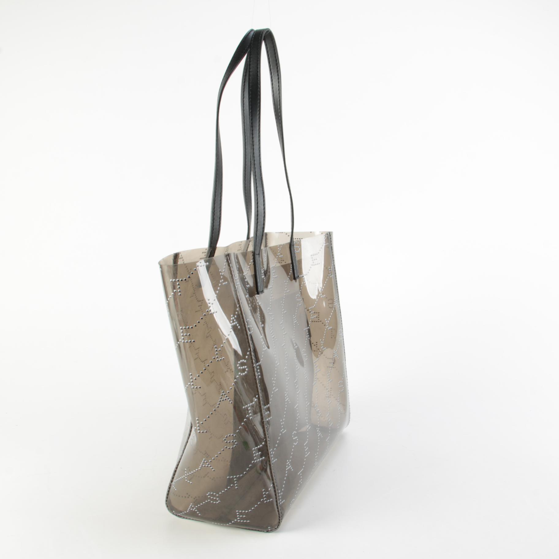Stella McCartney Logo Smoky/Black Transparent Tote Bag