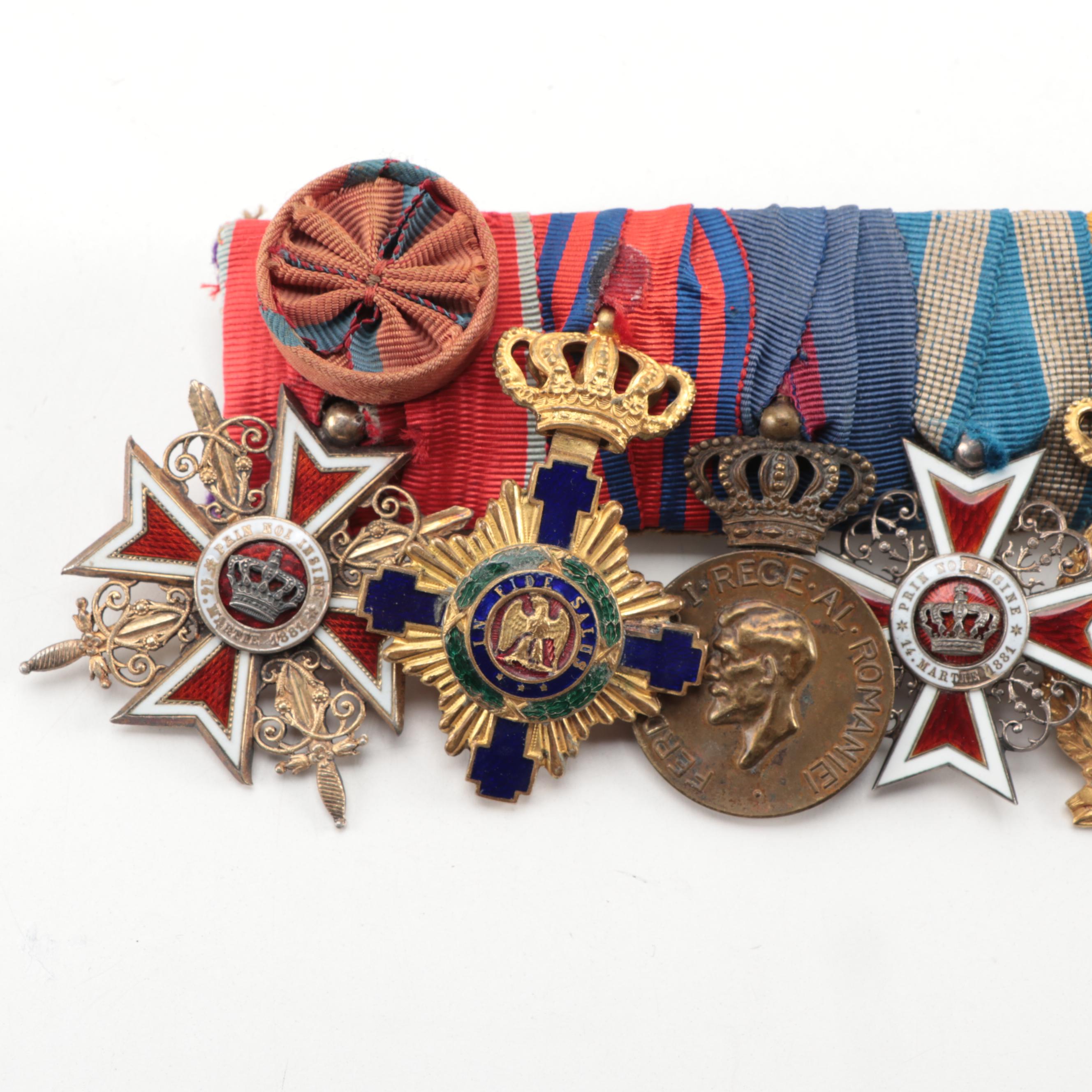 Romanian Medals Including "Order of the Crown," and More, Early to Mid 20th C.