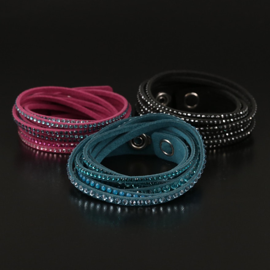 Swarovski Crystal Suede Wrap Bracelets