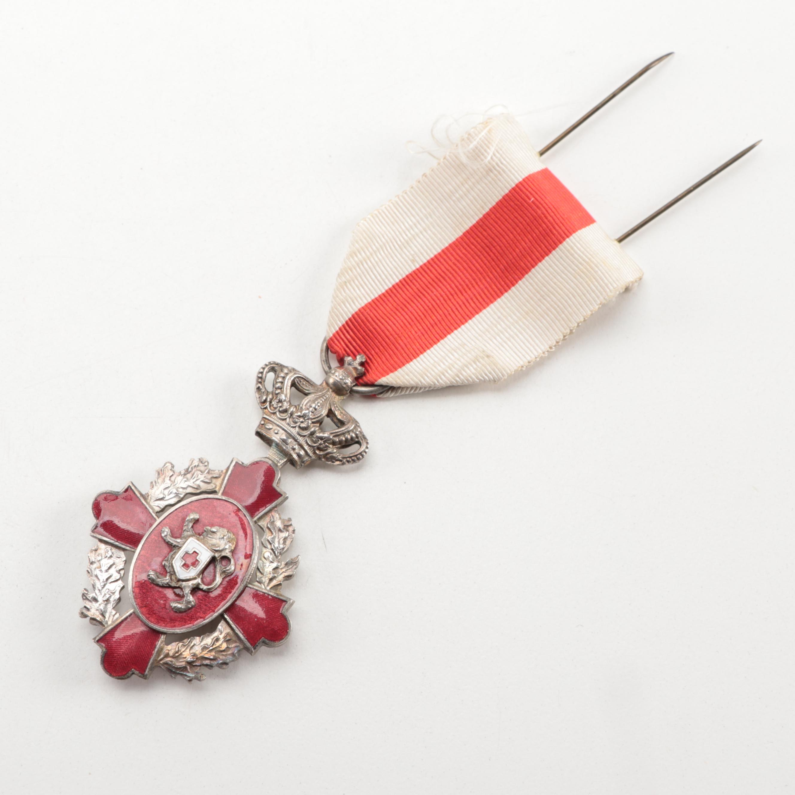 Belgium Order of the Crown Knight's Cross and Red Cross (2nd Class) Medals