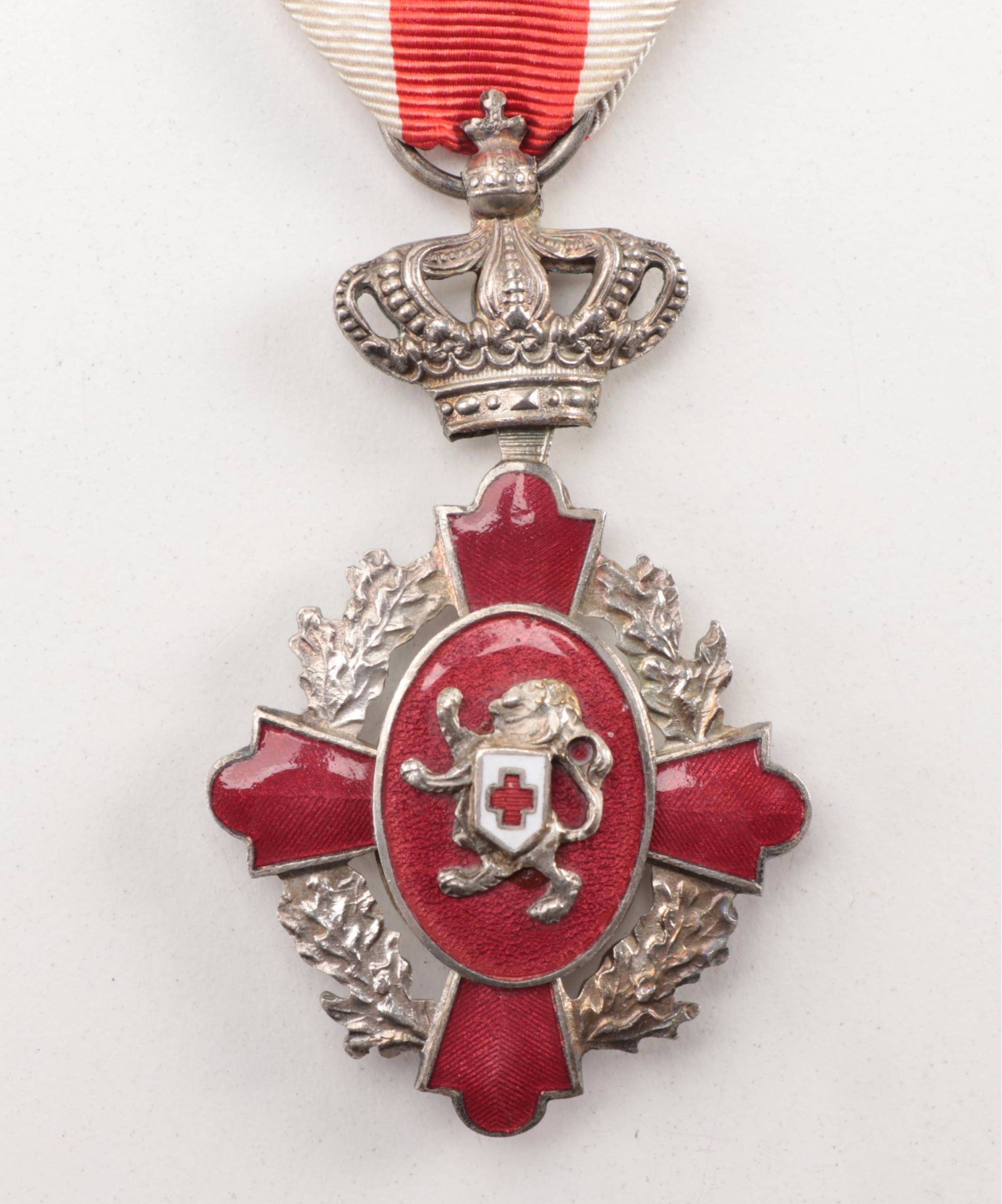 Belgium Order of the Crown Knight's Cross and Red Cross (2nd Class) Medals