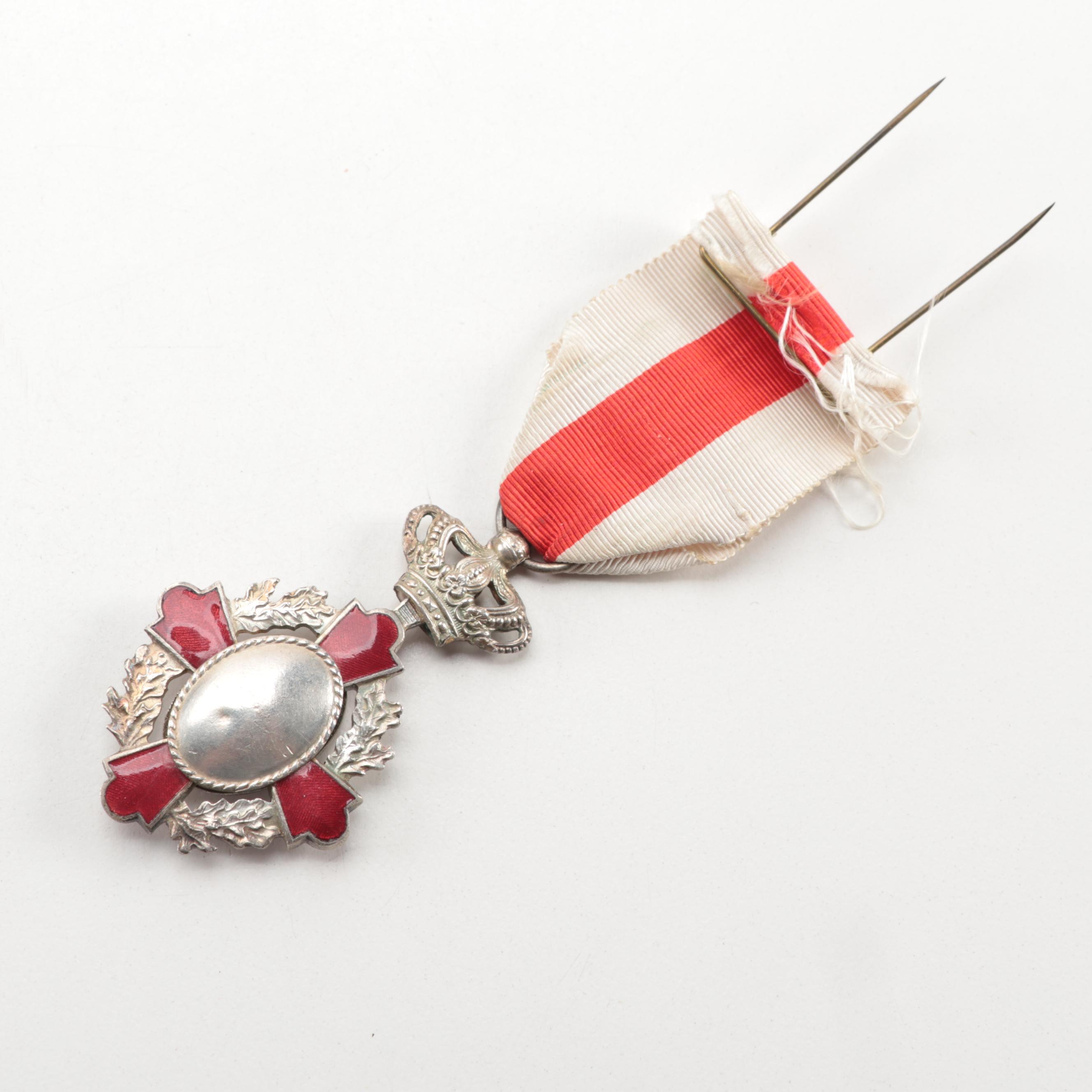 Belgium Order of the Crown Knight's Cross and Red Cross (2nd Class) Medals