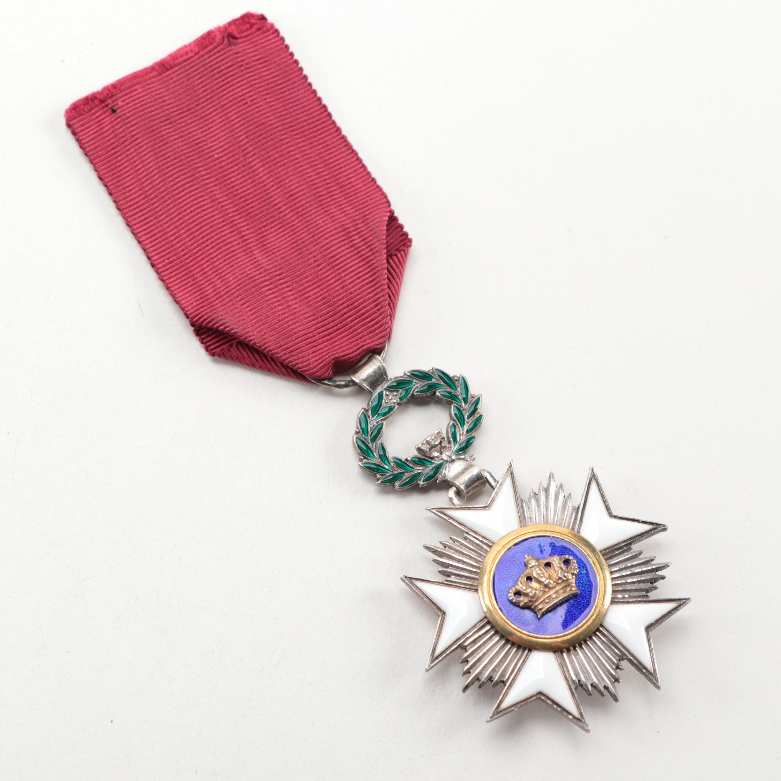 Belgium Order of the Crown Knight's Cross and Red Cross (2nd Class) Medals