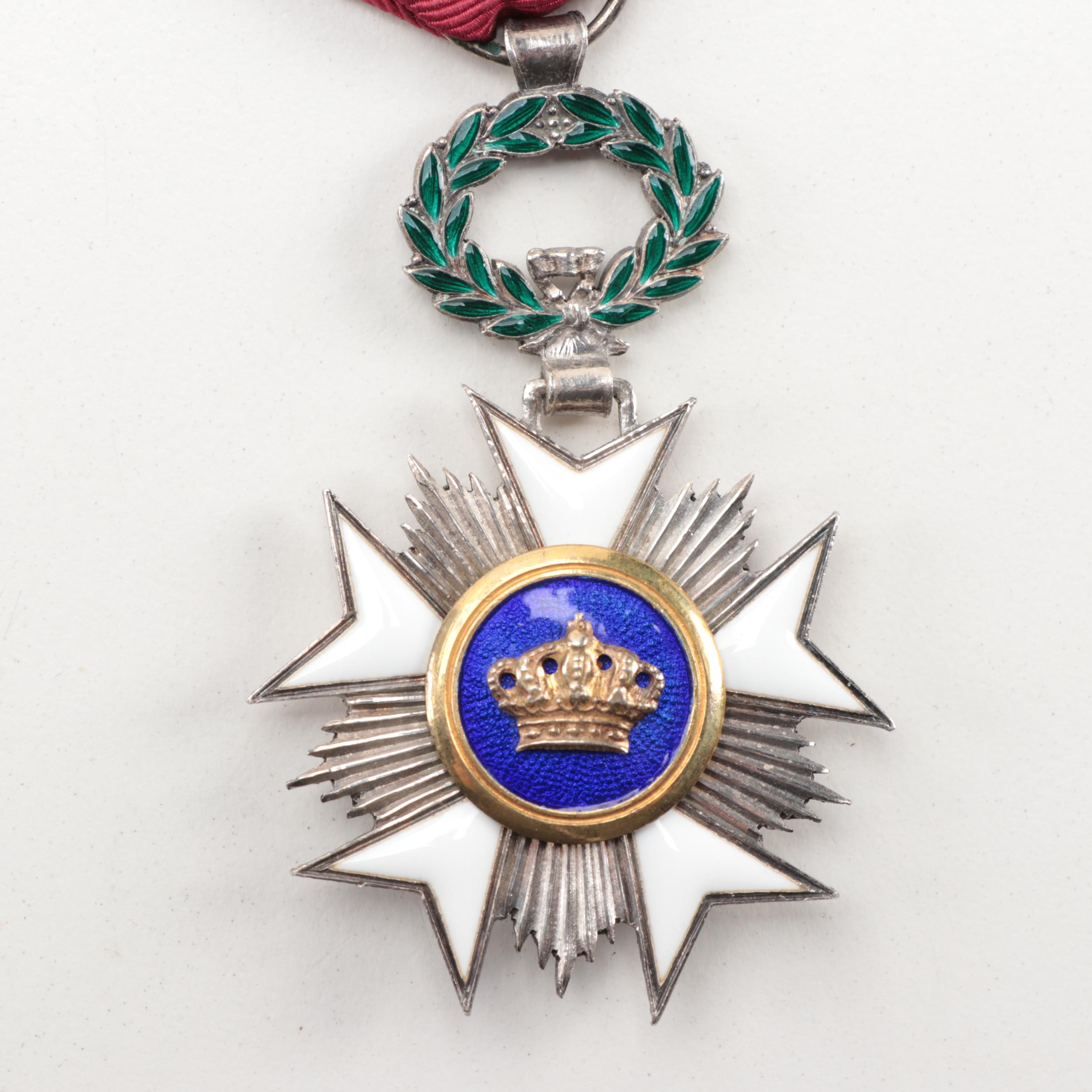Belgium Order of the Crown Knight's Cross and Red Cross (2nd Class) Medals