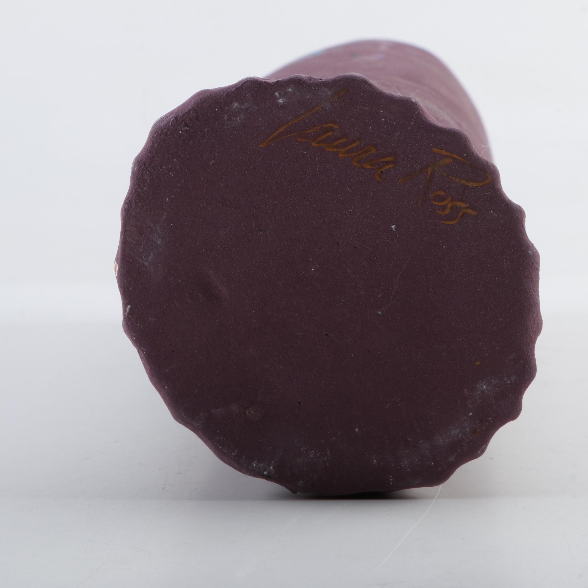 Laura Ross Hand Thrown Stoneware Art Pottery Vase