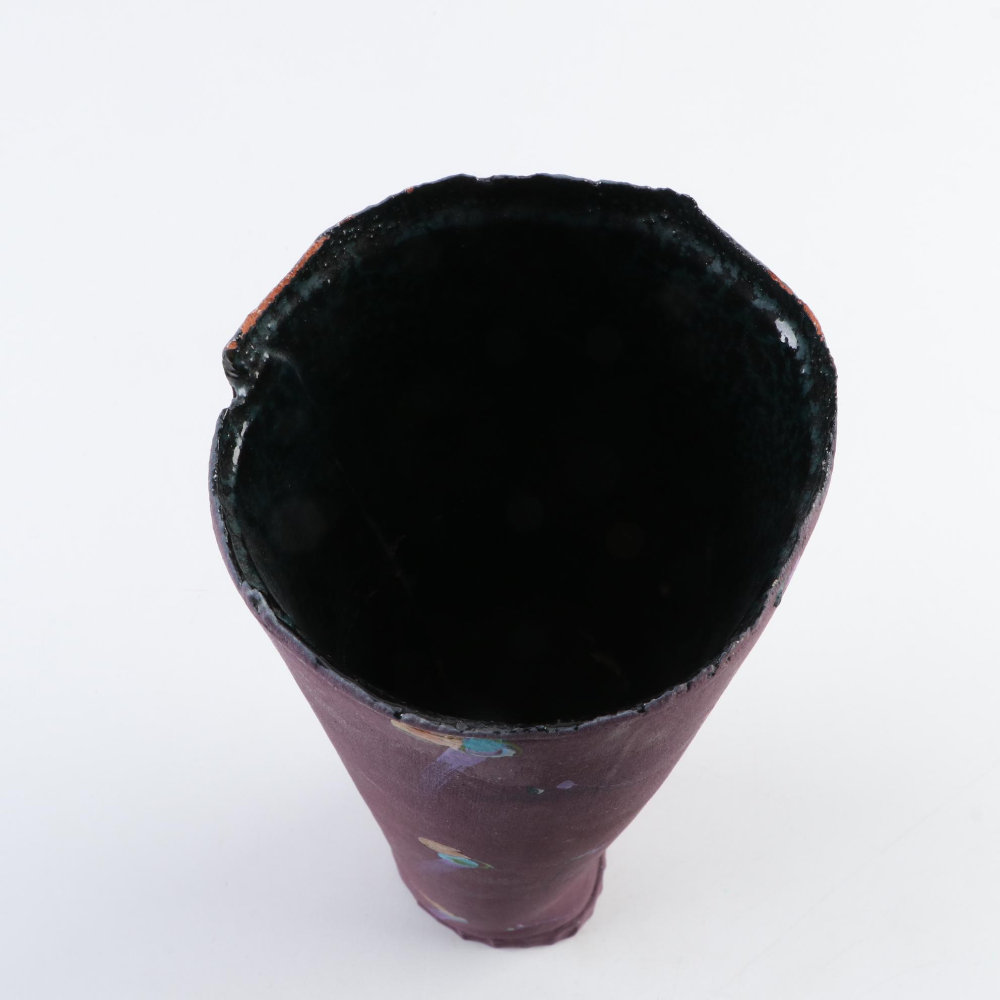 Laura Ross Hand Thrown Stoneware Art Pottery Vase