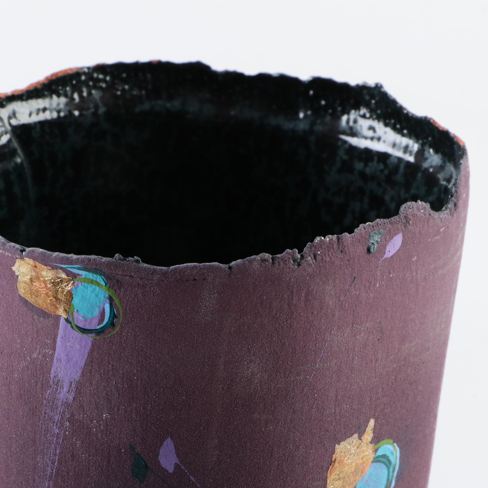 Laura Ross Hand Thrown Stoneware Art Pottery Vase