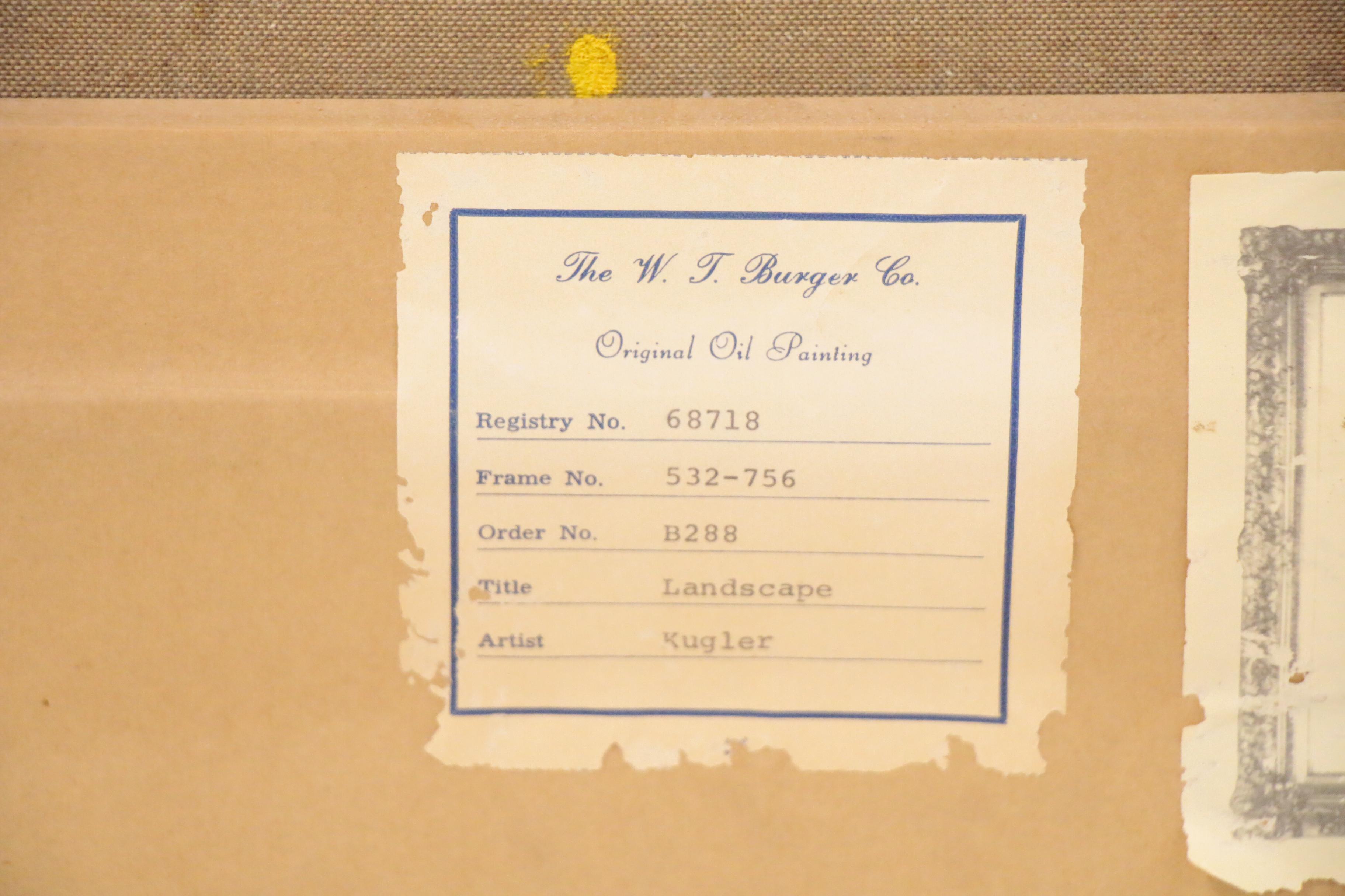 Josef Kugler Forest Landscape Oil Painting, Late 20th Century