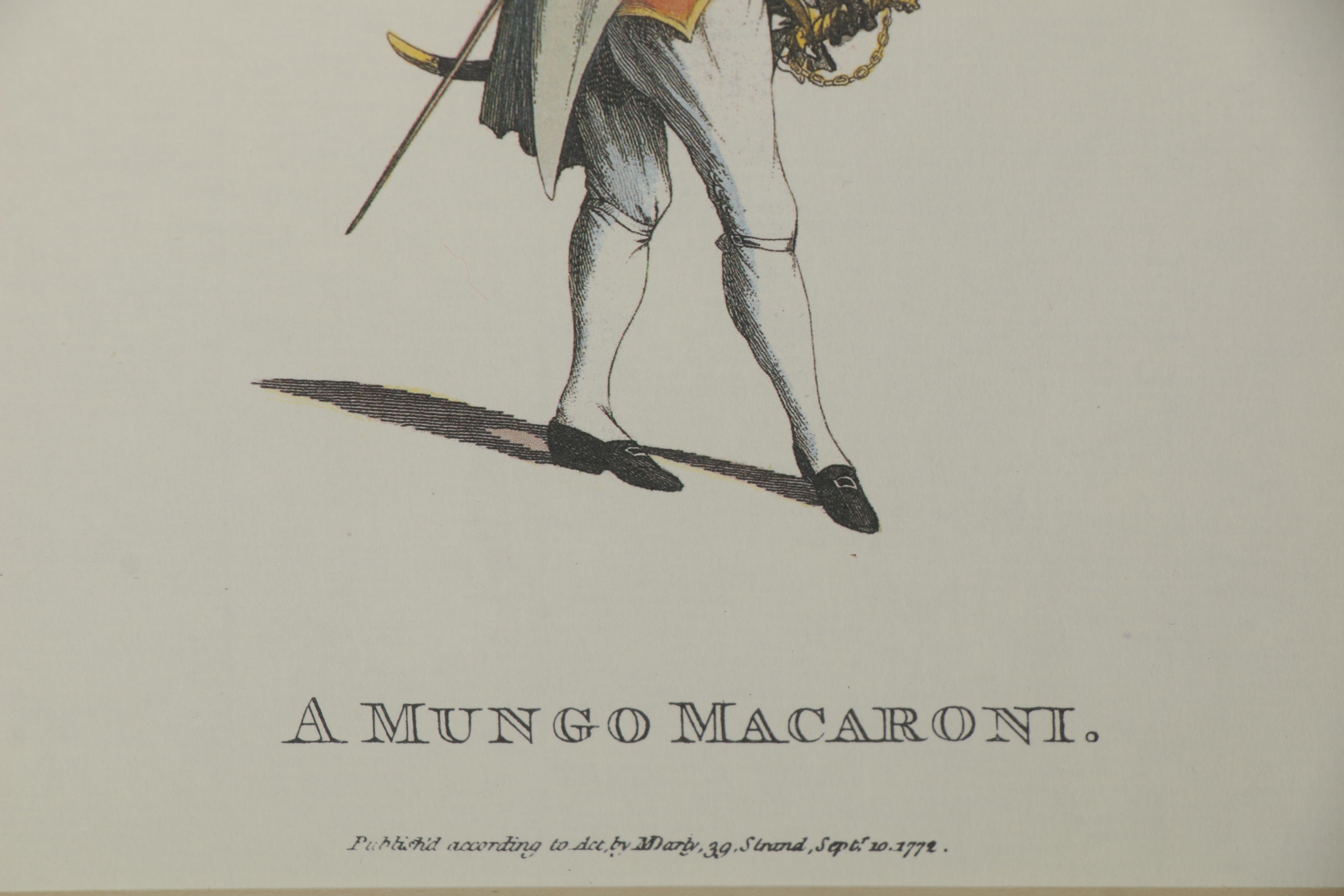 Offset Lithographs after Mary and Matthew Darly of Macaroni, Late 20th Century