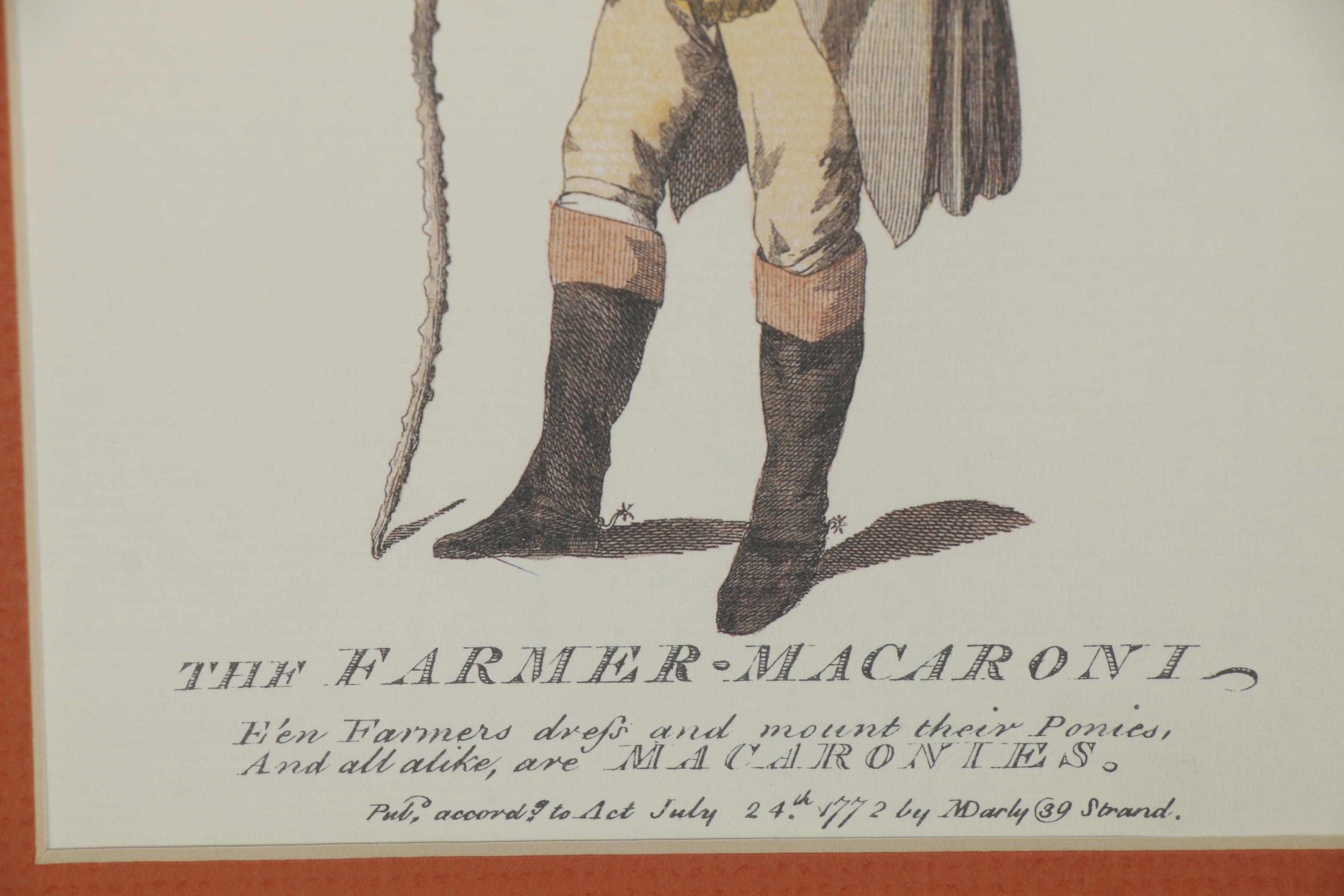 Offset Lithographs after Mary and Matthew Darly of Macaroni, Late 20th Century