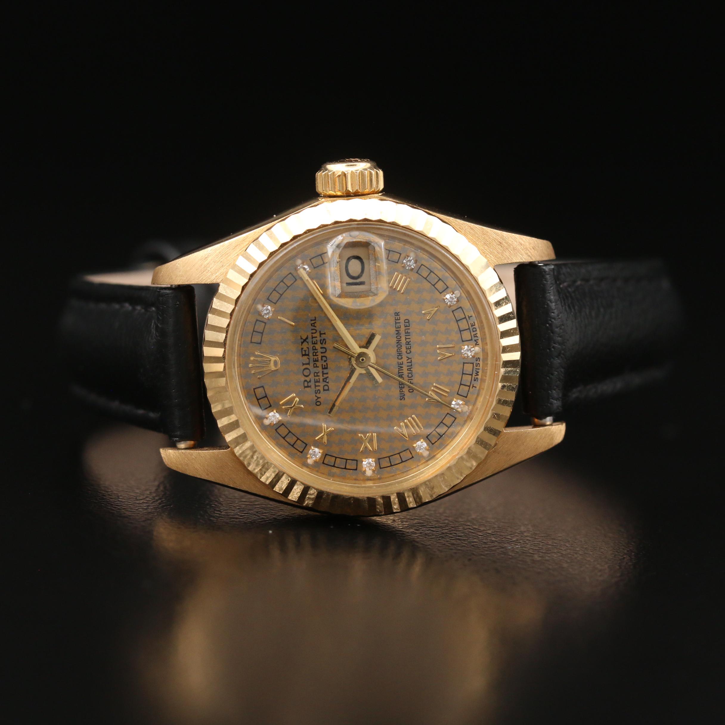 1983 Rolex Datejust 18K Gold and Diamond Dial Automatic Watch