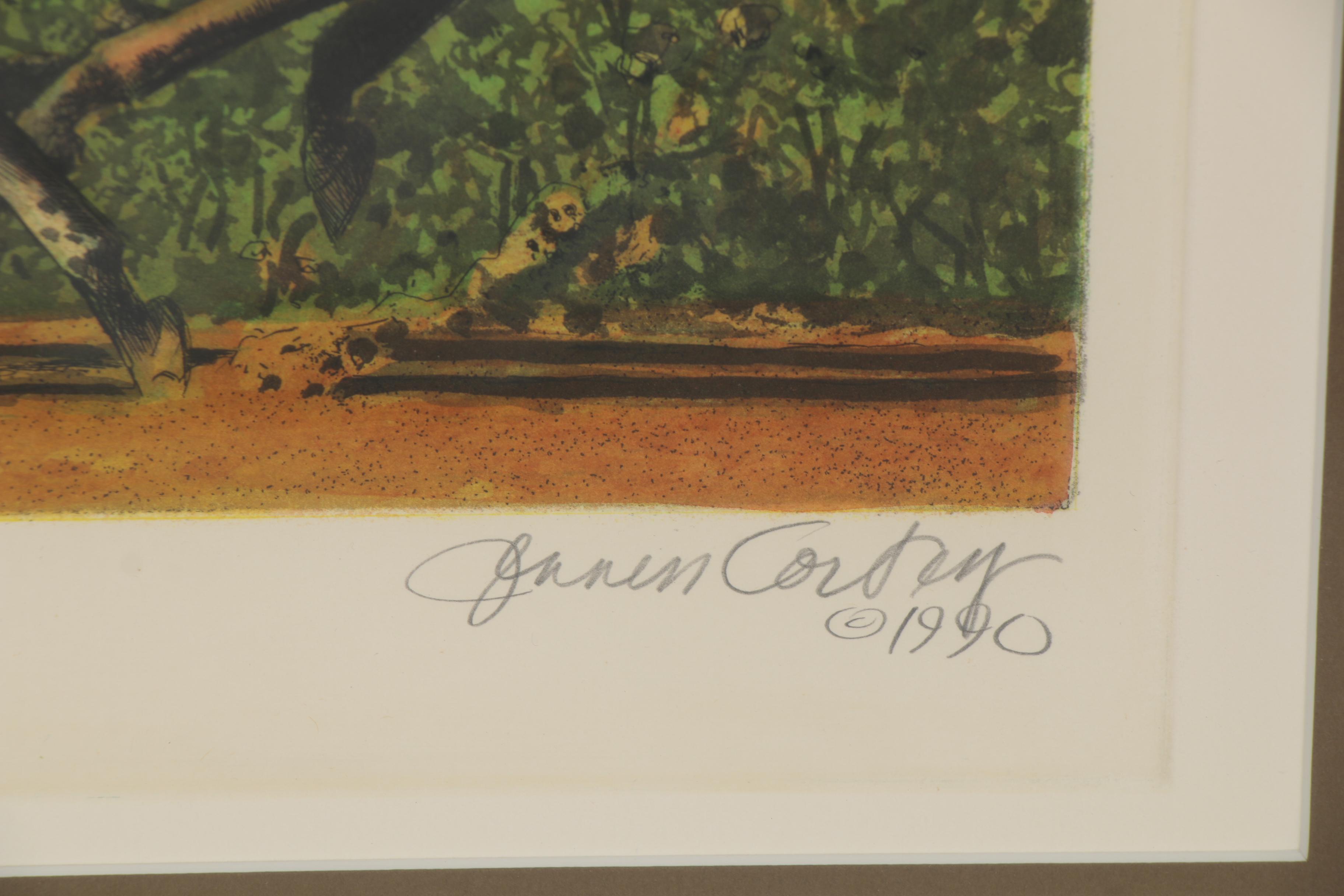 Jenness Cortez Etching "Ruffian and Foolish Pleasure," 1990