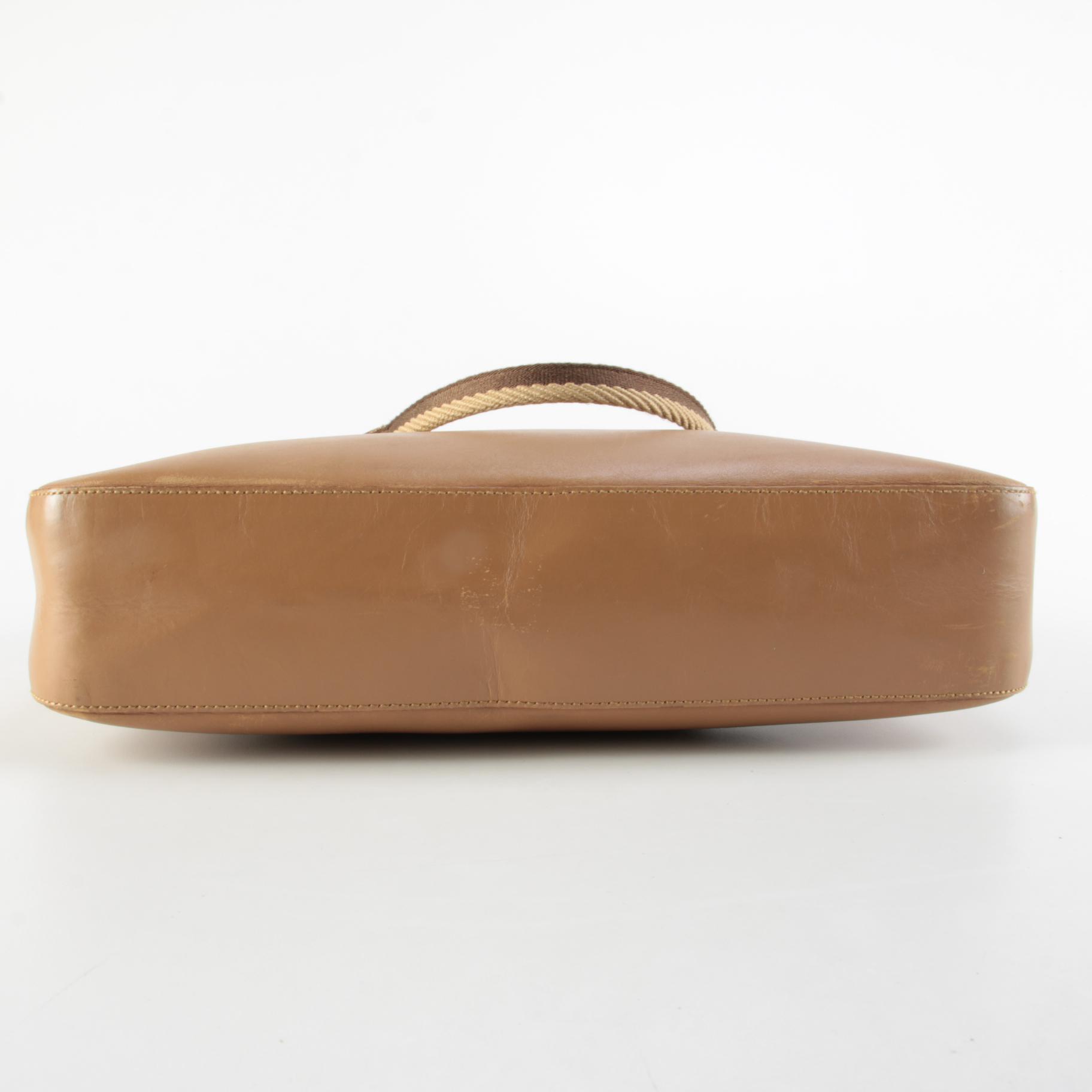 Gucci Sherry Line Tote Bag in Beige Leather