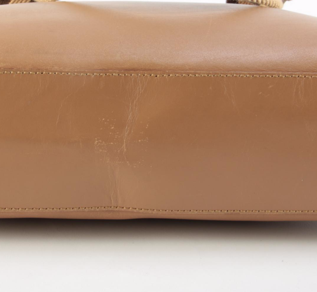 Gucci Sherry Line Tote Bag in Beige Leather