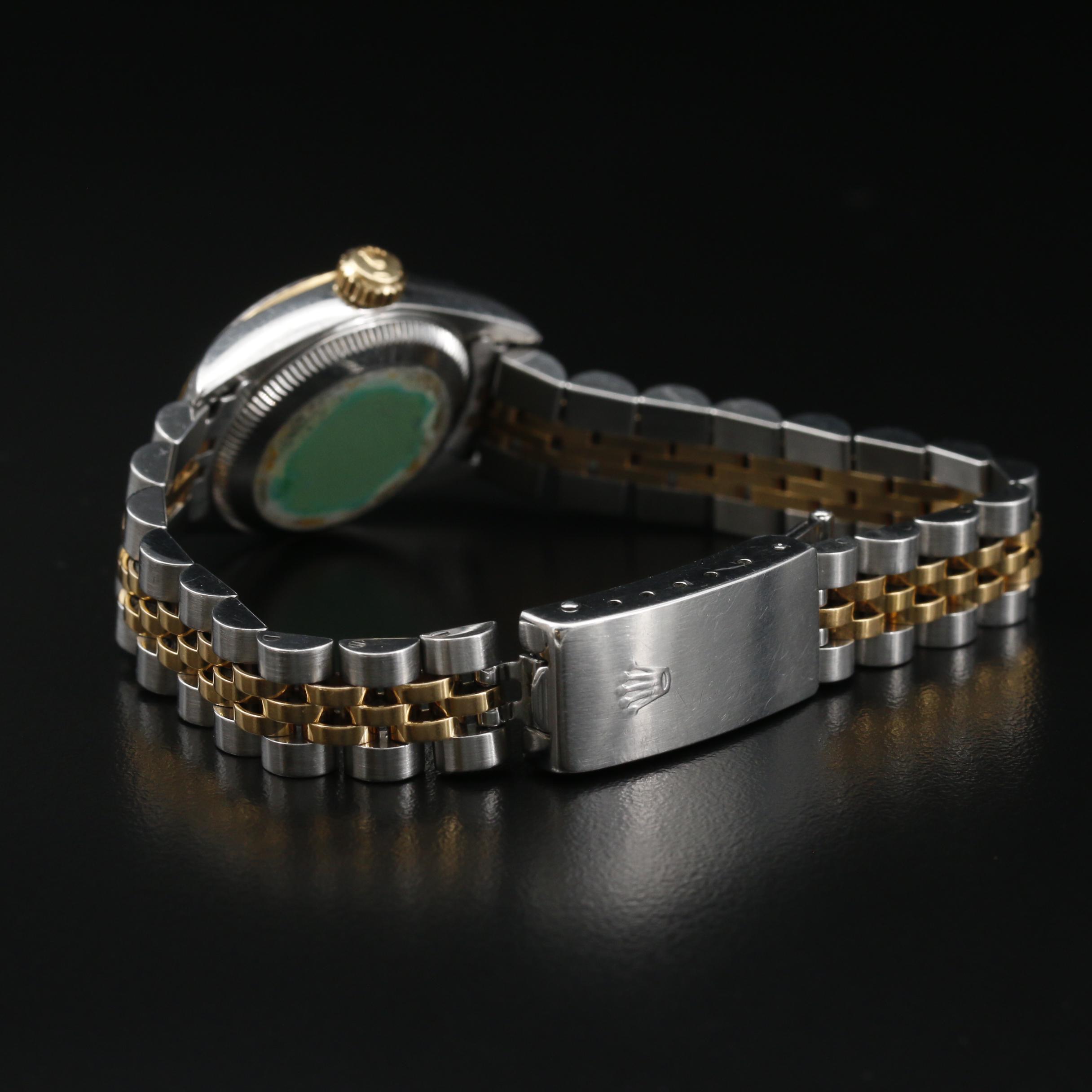 Rolex Oyster Perpetual 18K and Steel Watch with Factory Diamond Dial