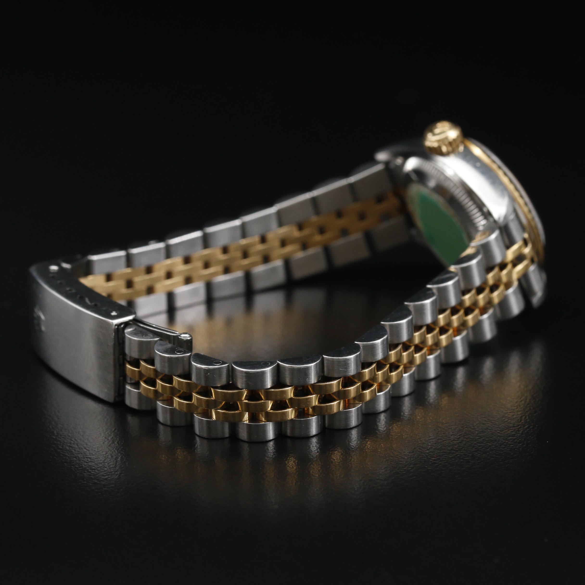 Rolex Oyster Perpetual 18K and Steel Watch with Factory Diamond Dial