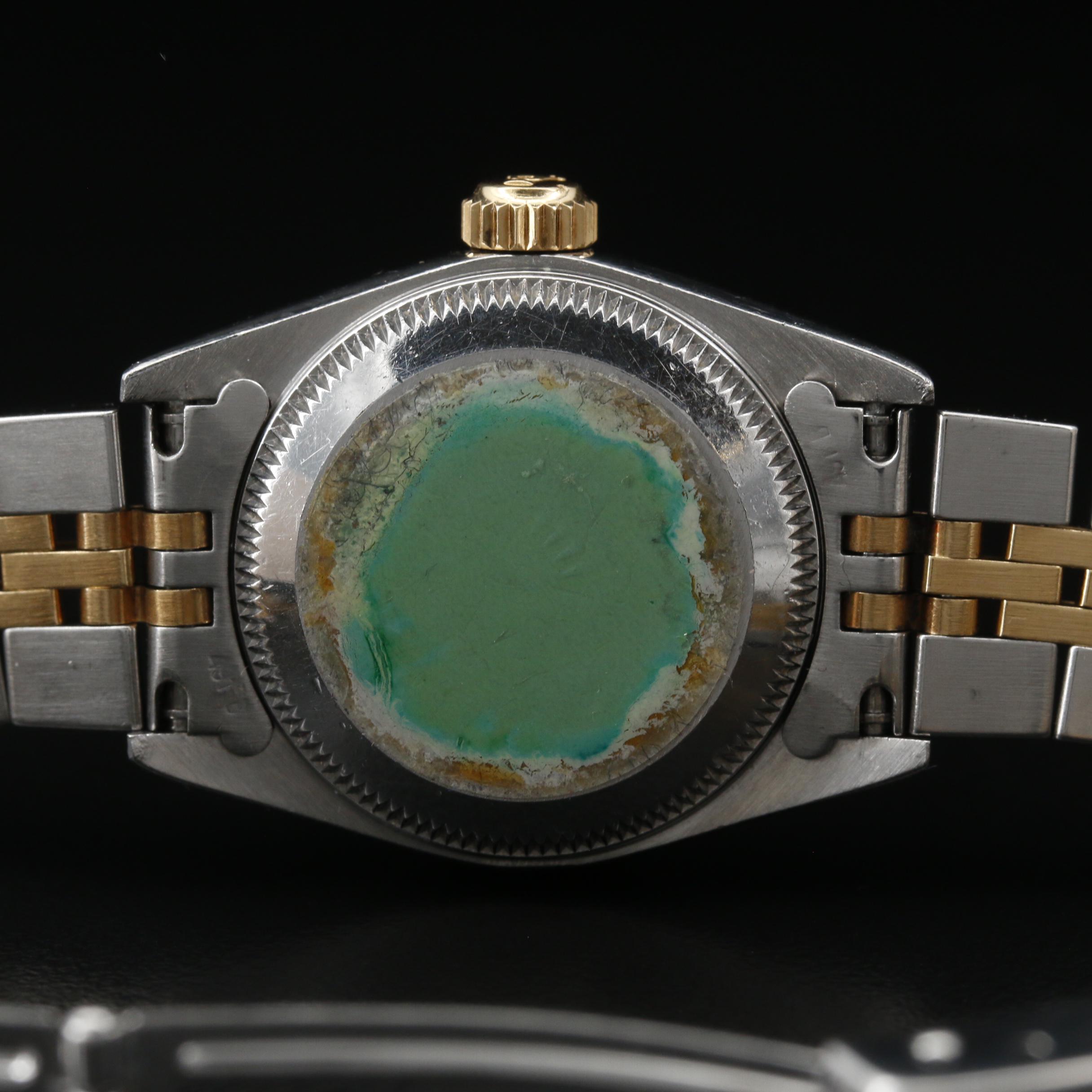 Rolex Oyster Perpetual 18K and Steel Watch with Factory Diamond Dial