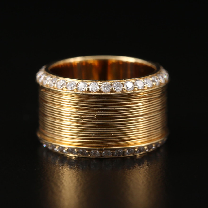 18K 1.36 CTW Diamond Coil Cigar Band