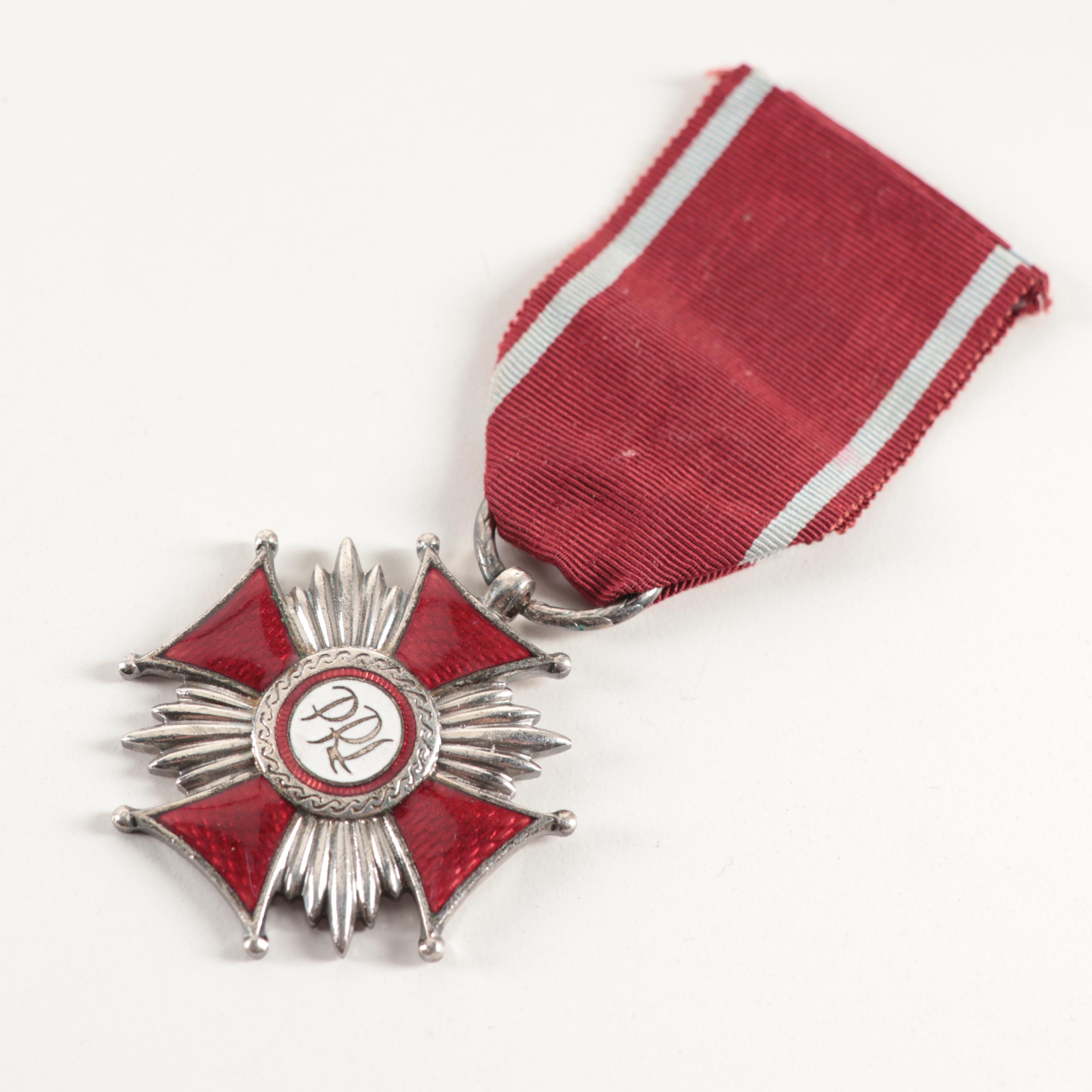 Poland Silver Cross of Merit and Order of Polonia Restituta Knight's Cross