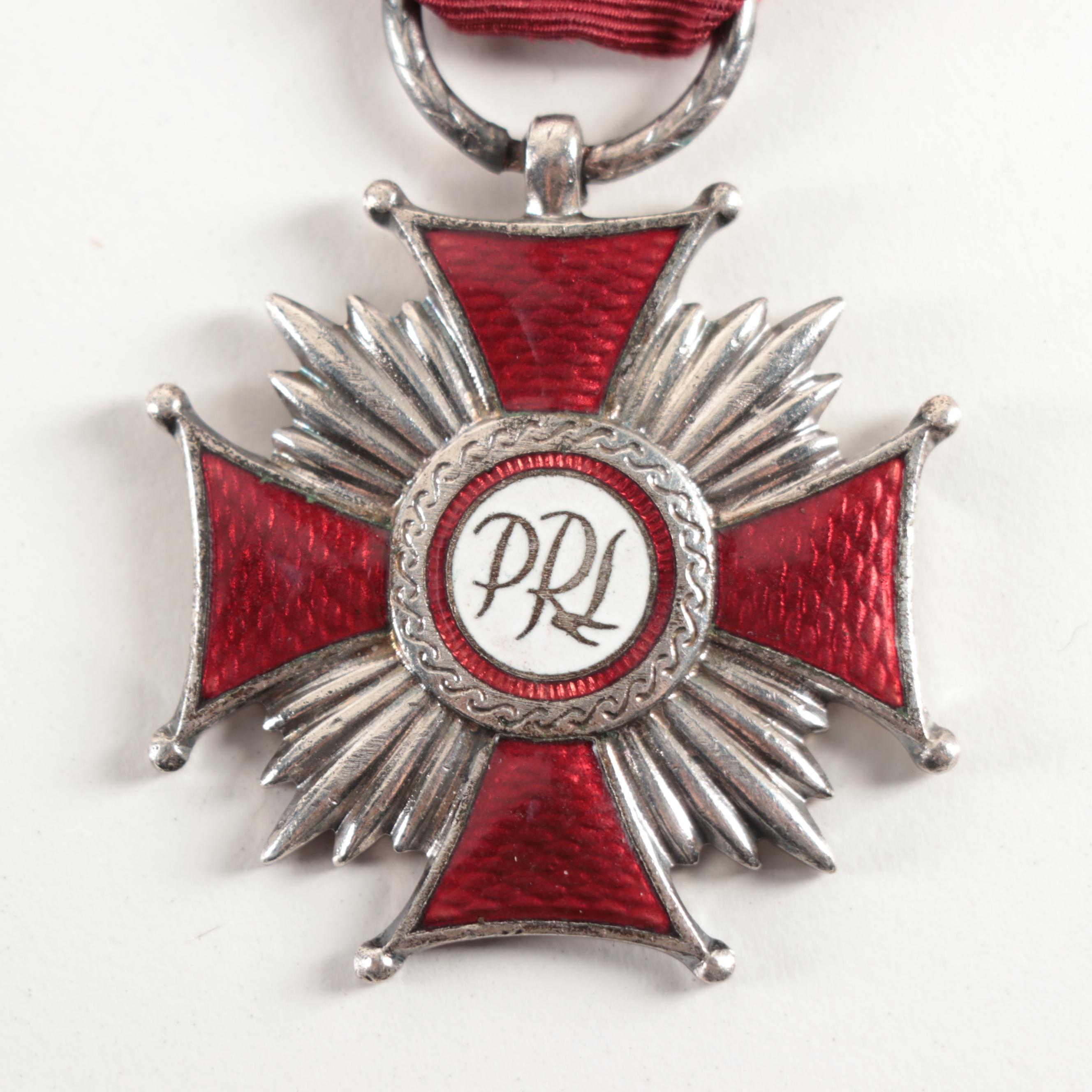 Poland Silver Cross of Merit and Order of Polonia Restituta Knight's Cross